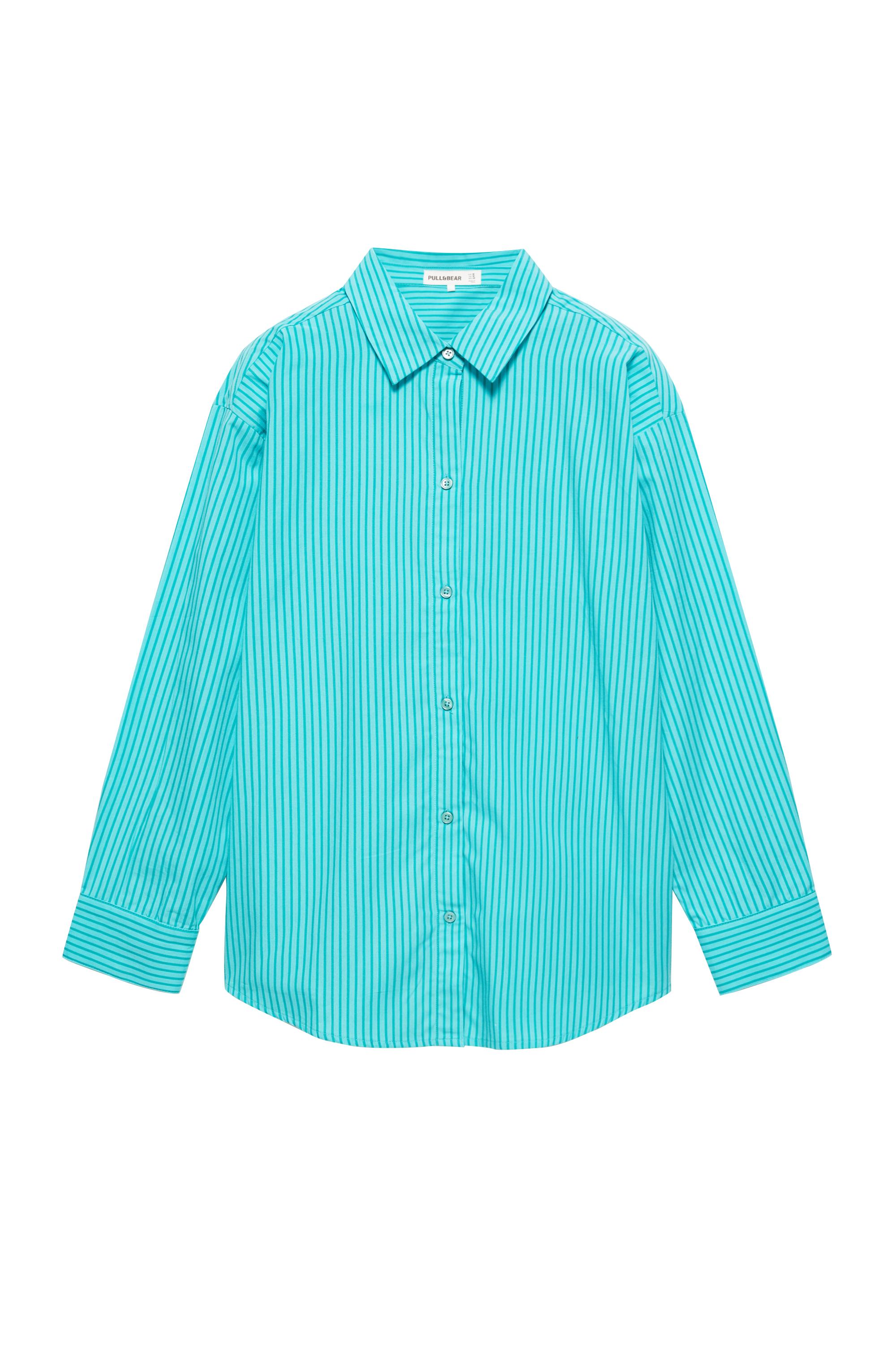 Pull&Bear Oversize çizgili gömlek görsel 3