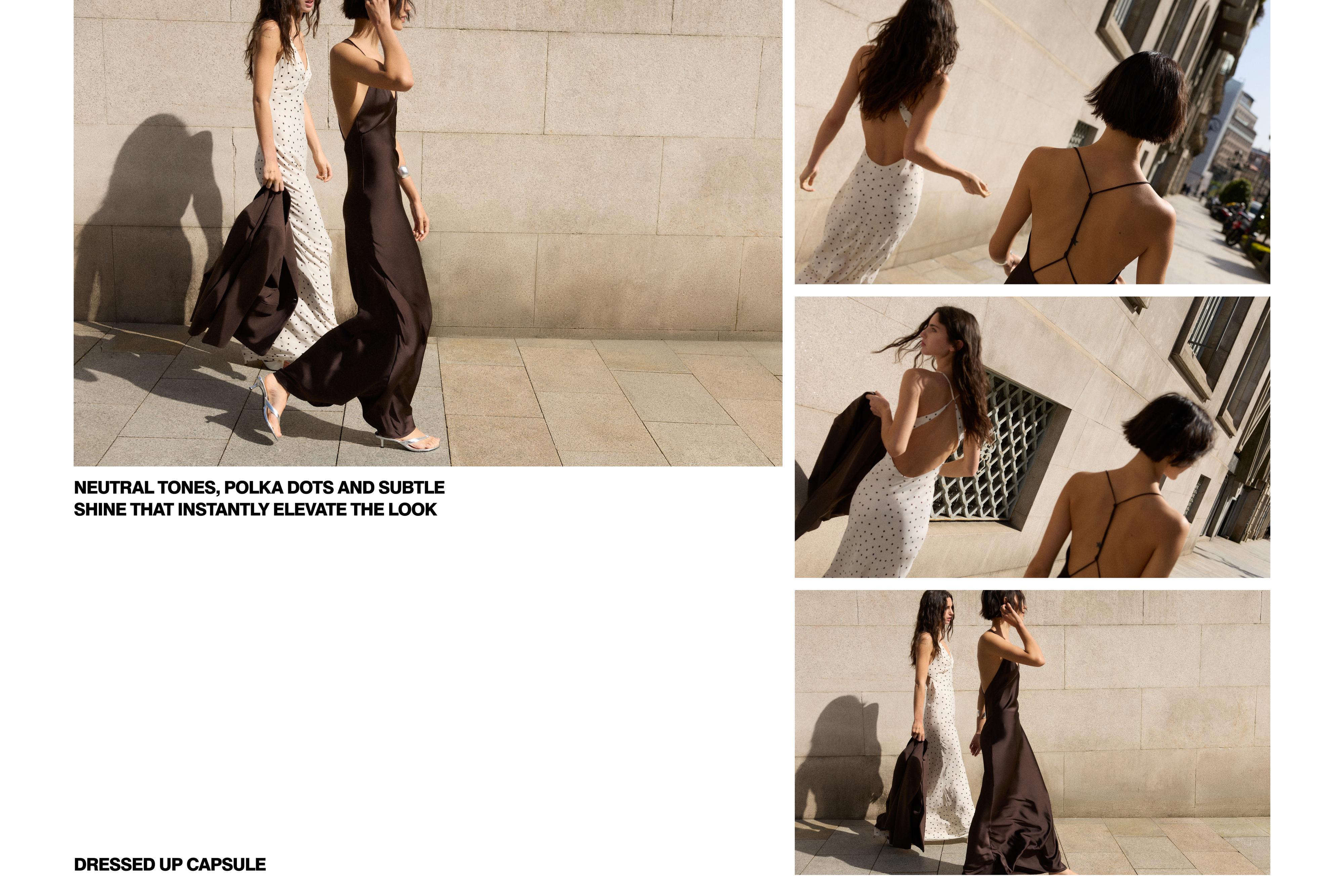 Saten puantiyeli askılı sırt dekolteli elbise - Görsel 20