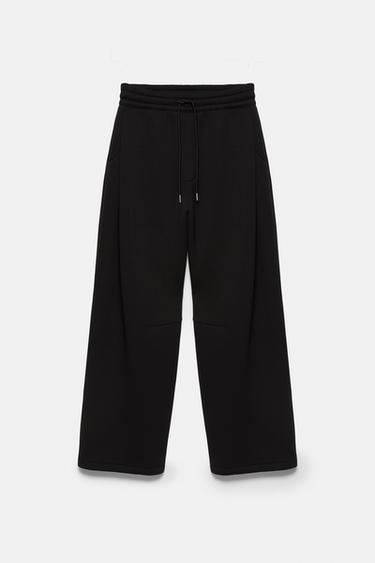 Neoprene-effect darted trousers — Black 6