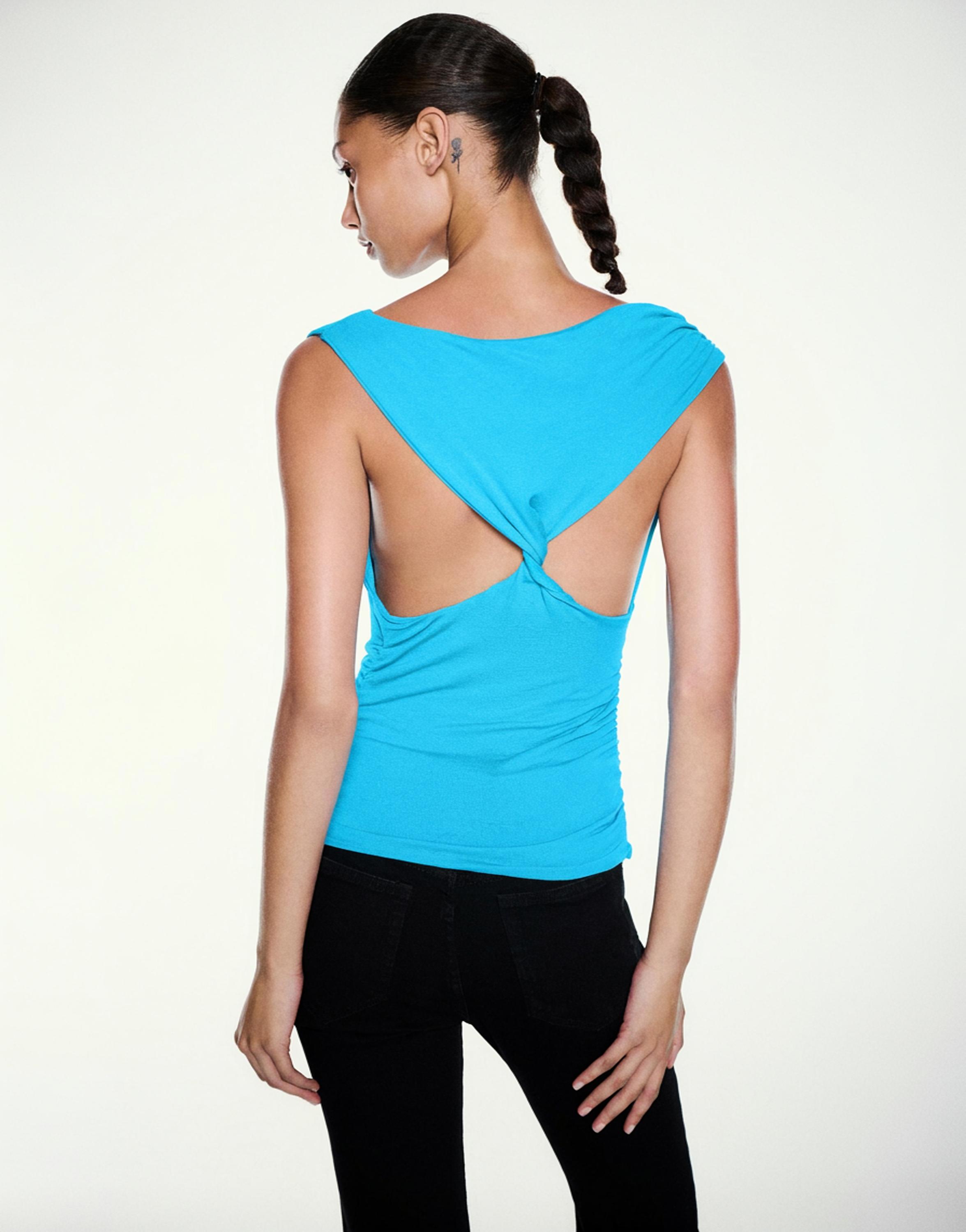 Gathered asymmetric top — Turquoise