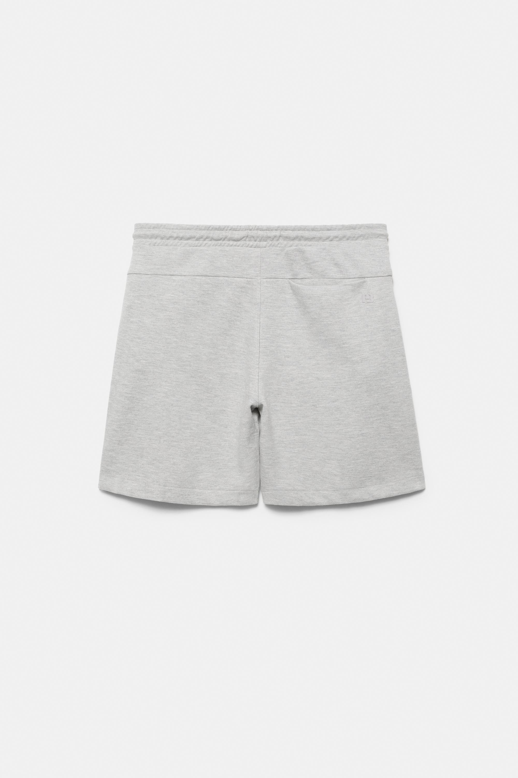 Piqué jogger Bermuda shorts — Grey marl