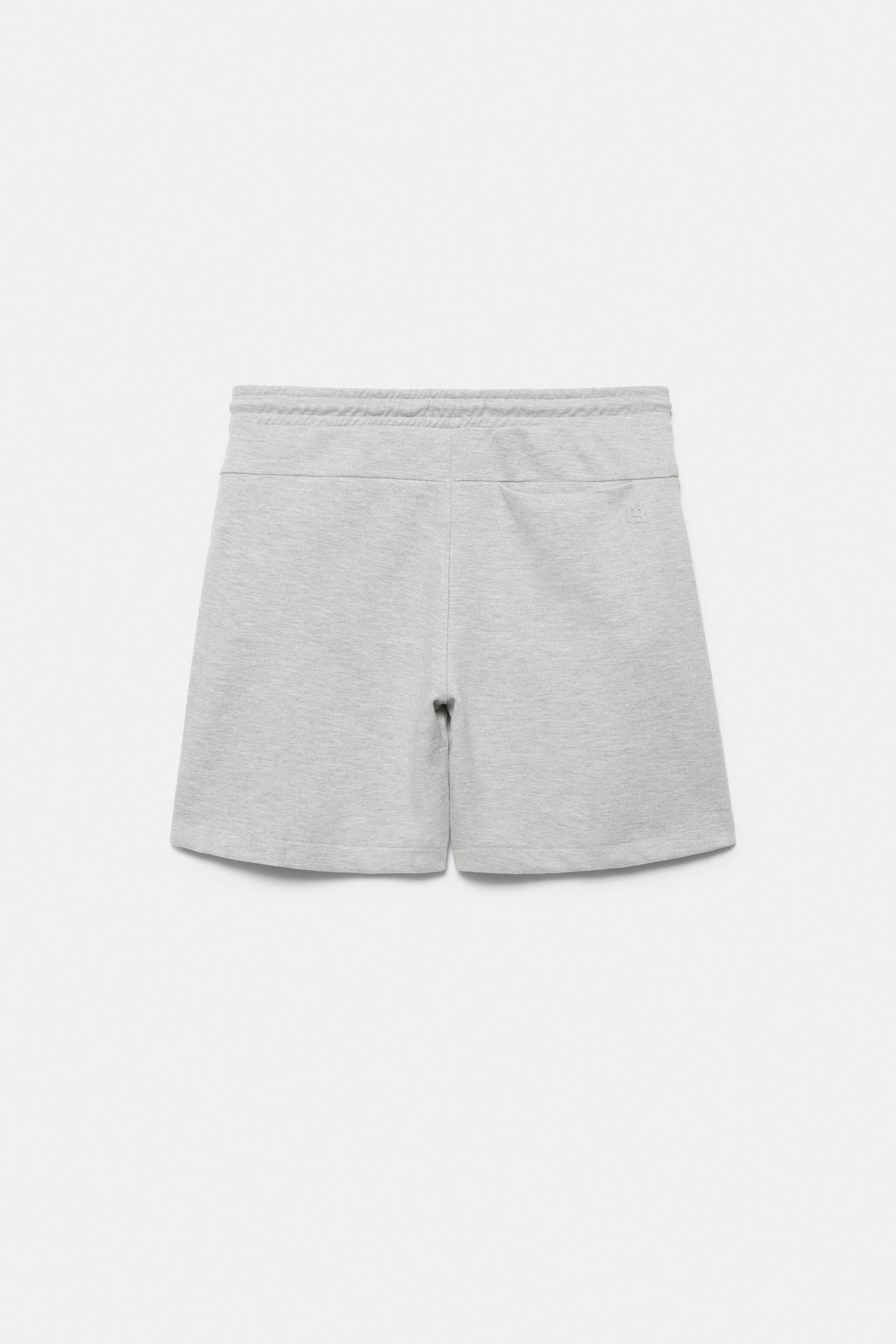Piqué jogger Bermuda shorts — Grey marl