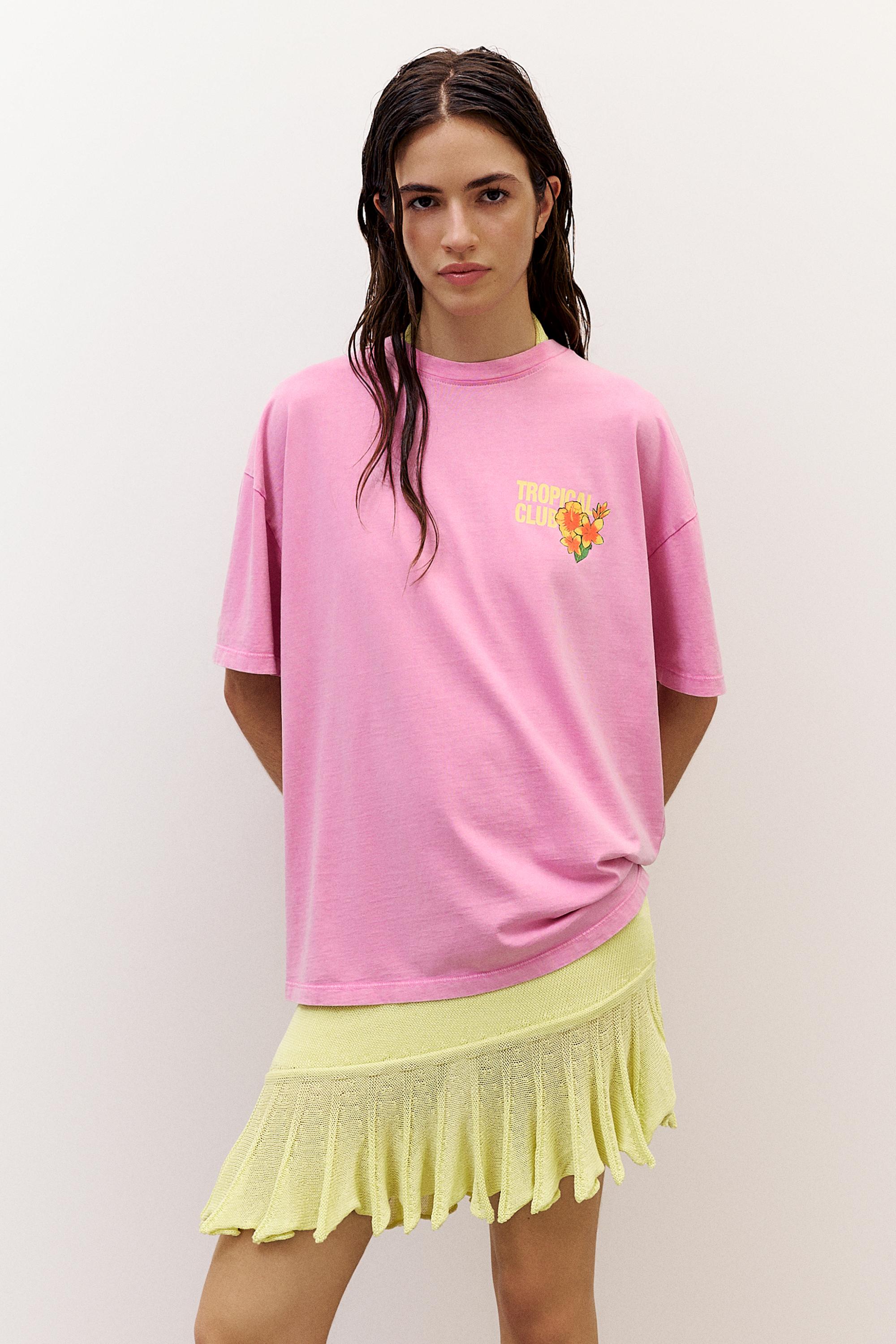 Botafogo Beach oversize T-shirt — Medium pink