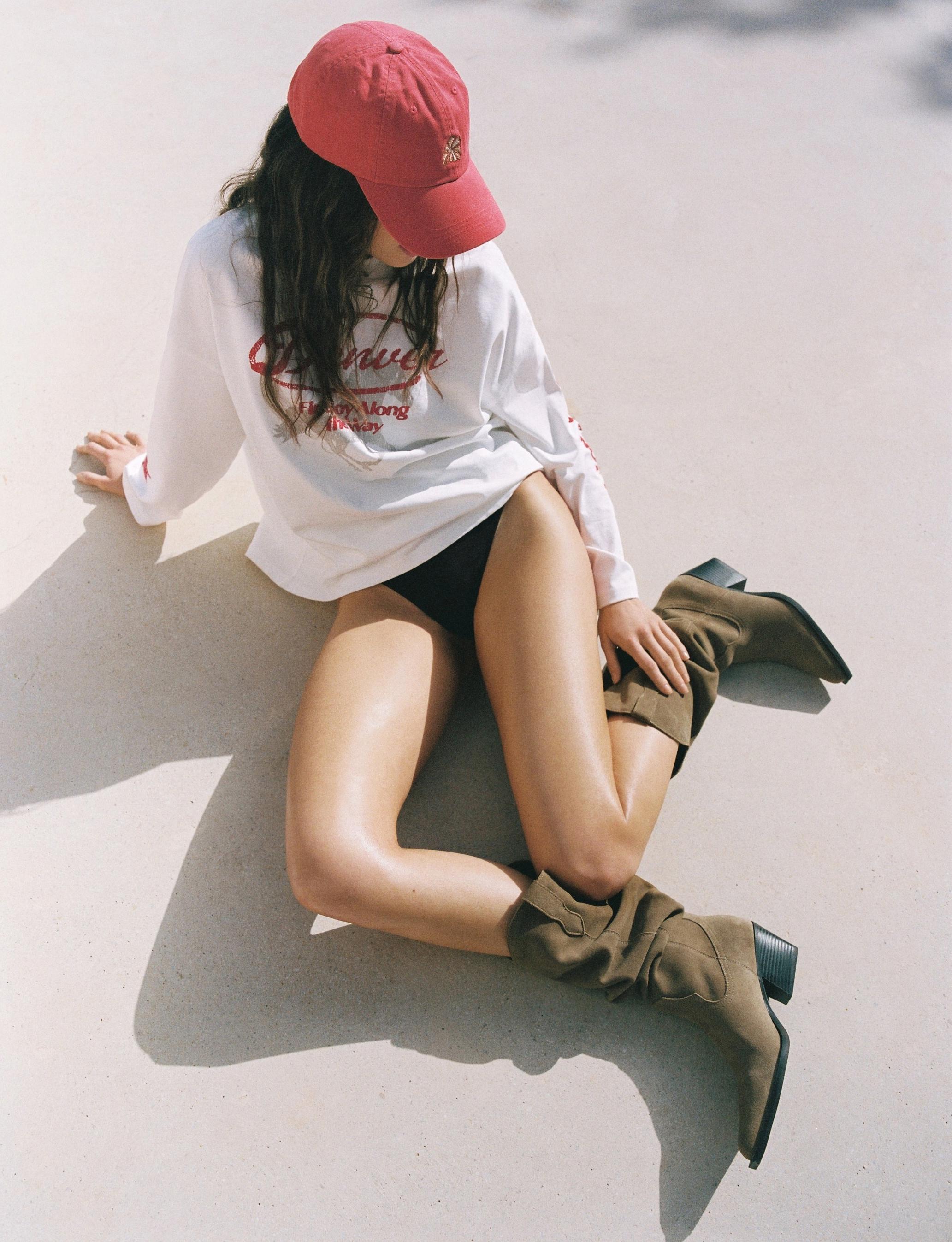 cowboy leather boots — Sand