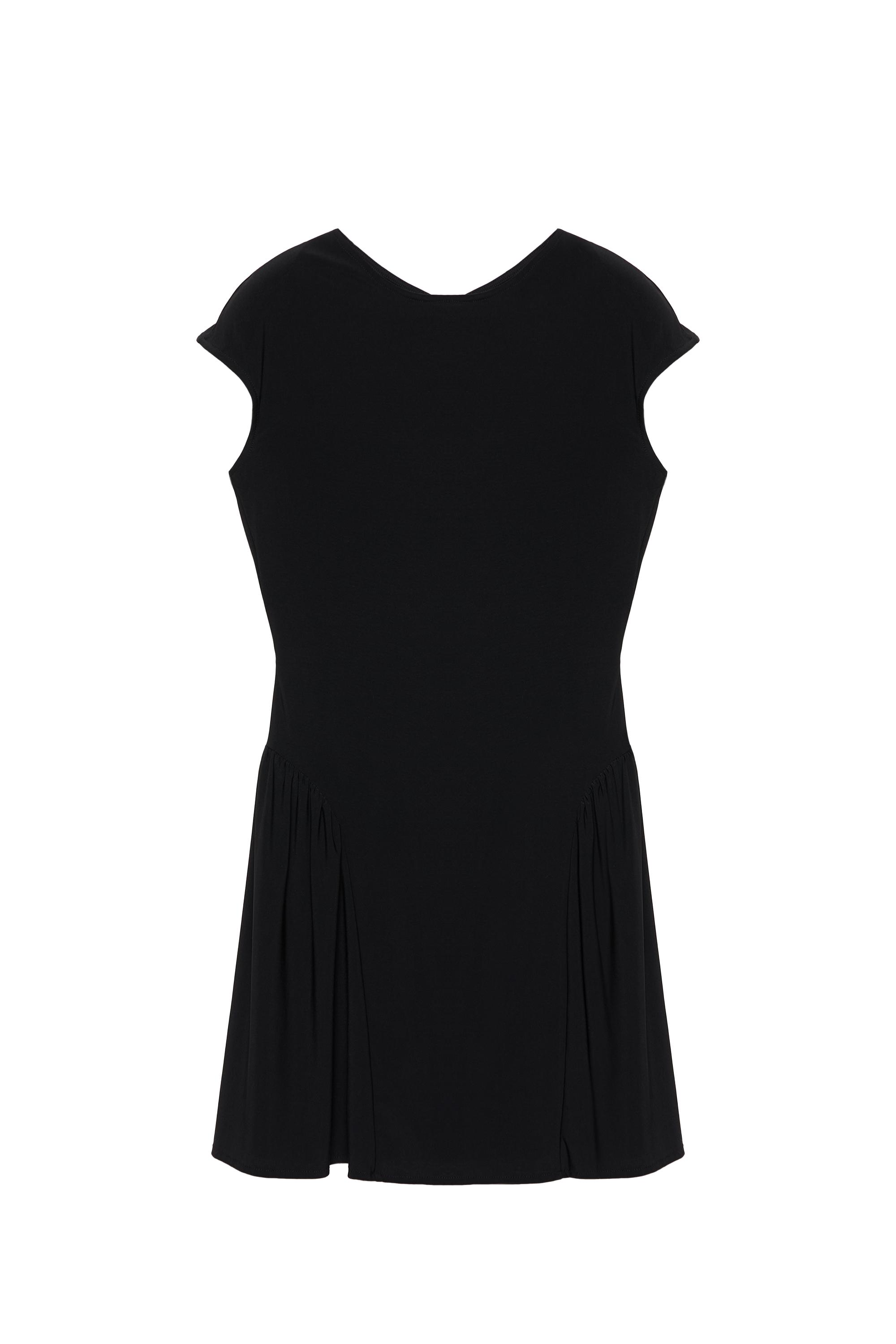 Kısa büzgülü elbise - Görsel 3