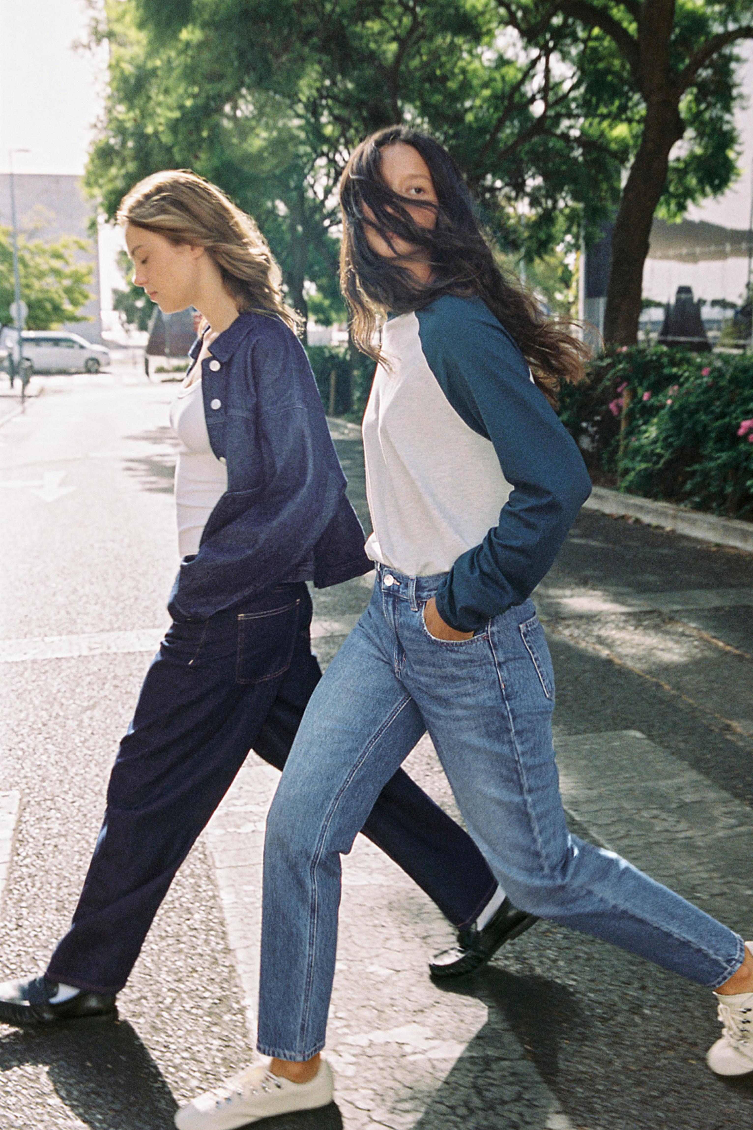 High-waist mom jeans — Medium blue