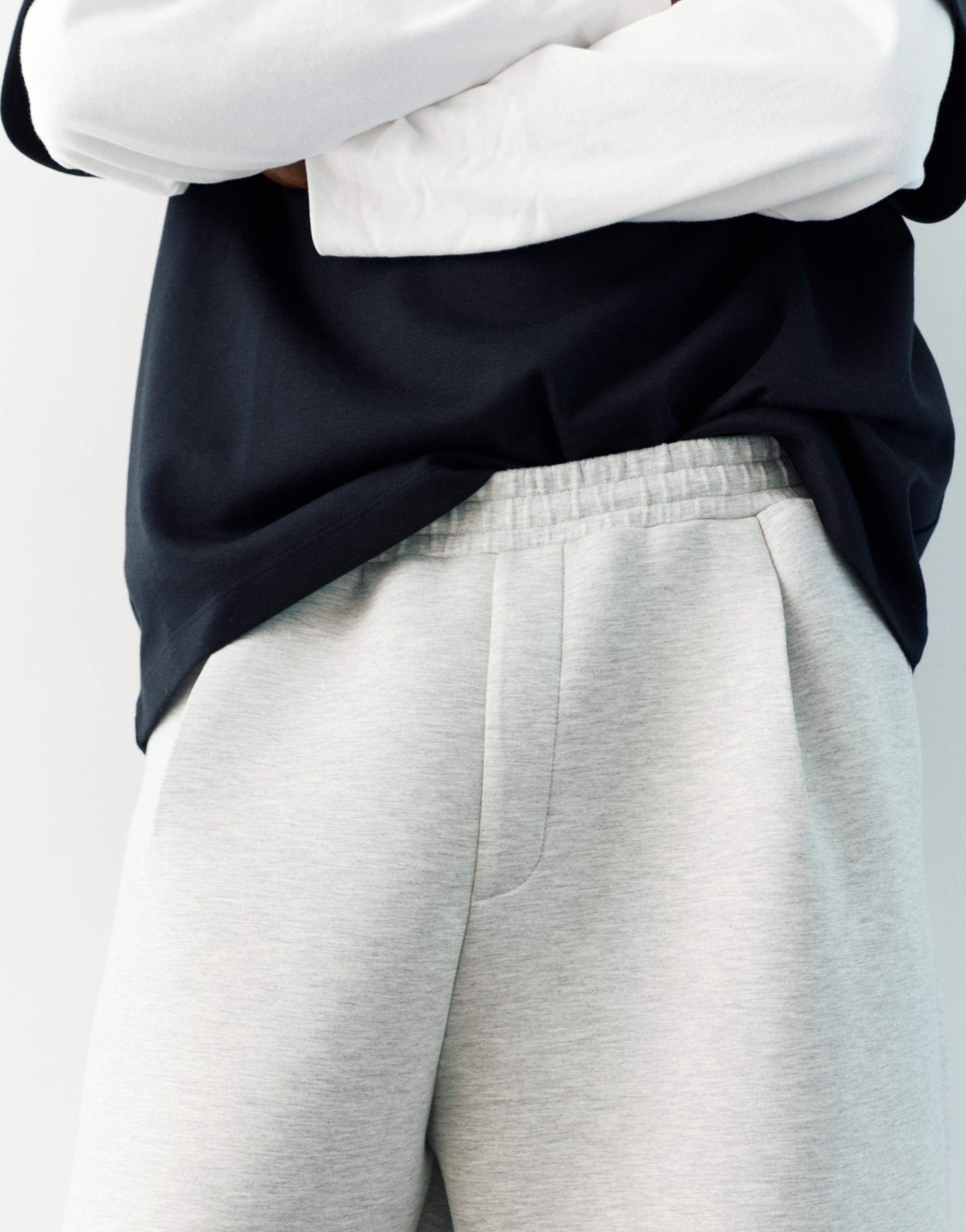 Balloon fit tracksuit bottoms — Grey marl