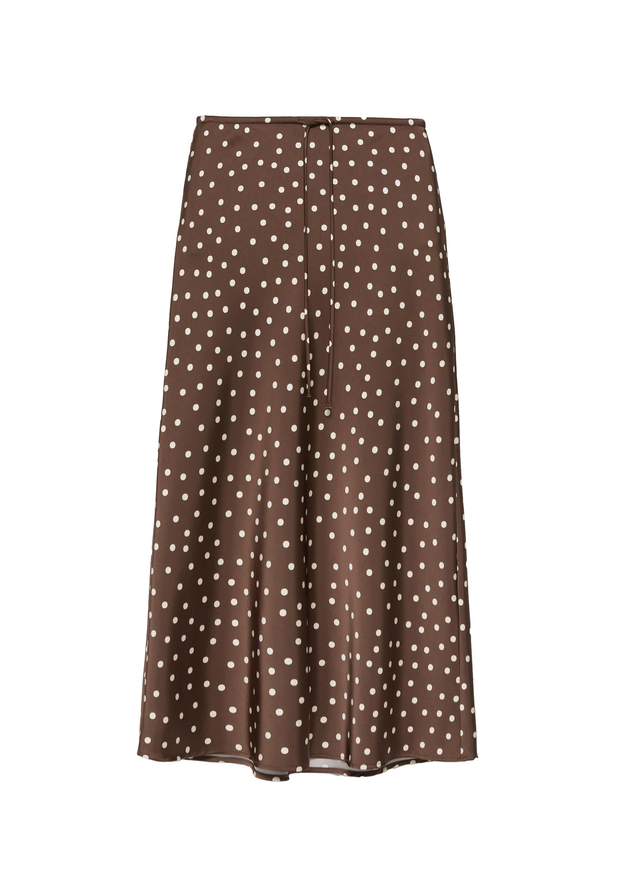 Satin drawstring midi skirt — Print 1