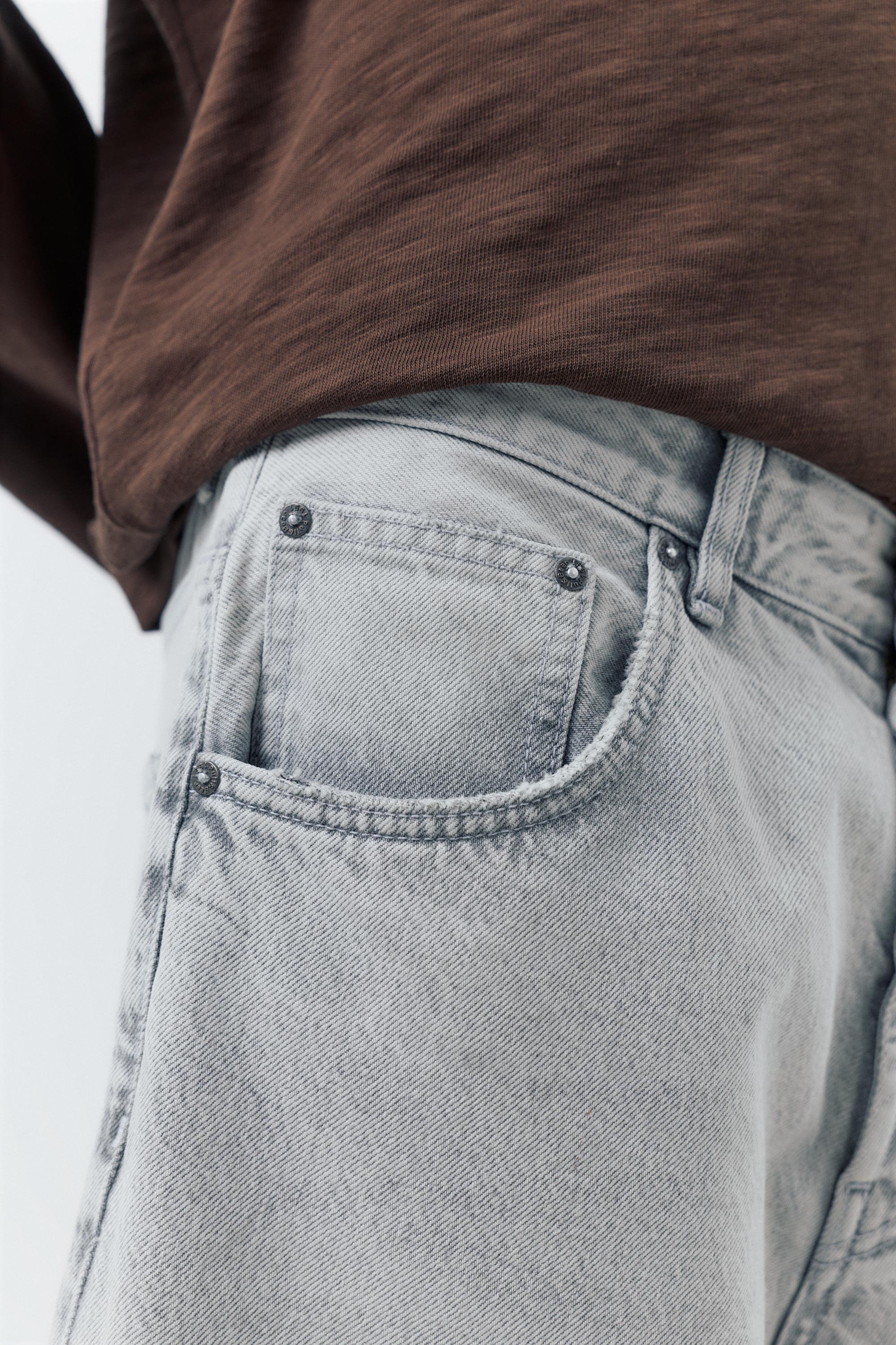 Baggy denim Bermuda shorts — Dark grey