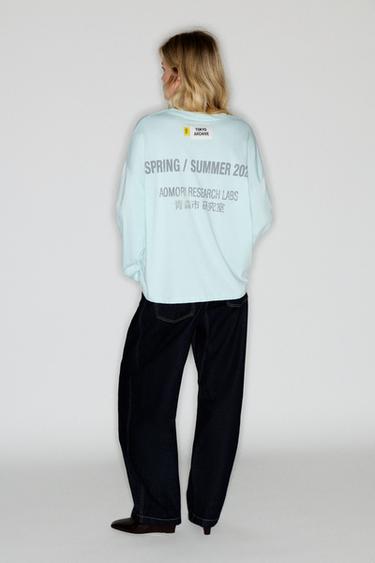 Oversize Tokyo graphic T-shirt — Turquoise 2
