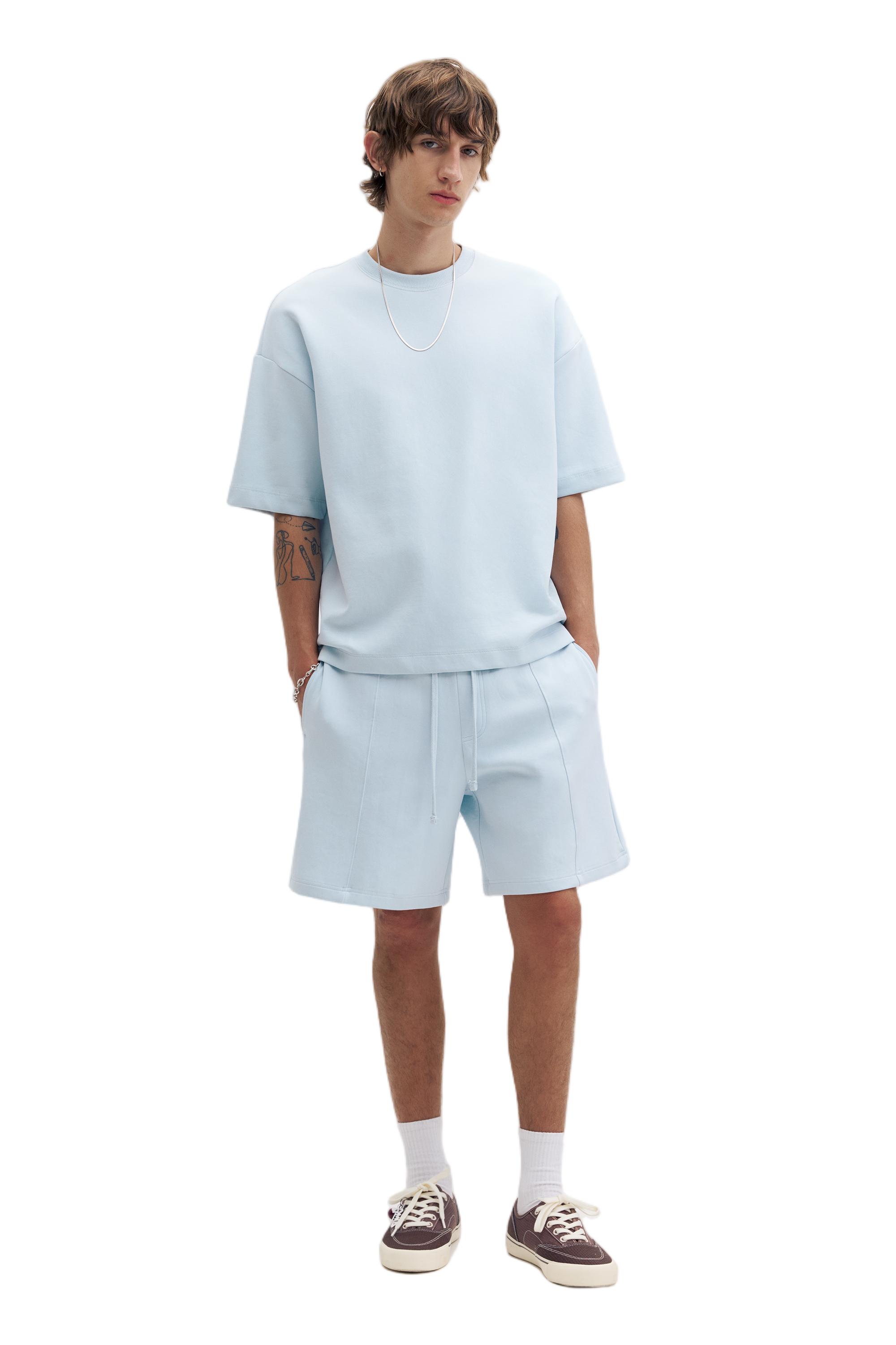 Interlock short sleeve sweatshirt — Sky blue
