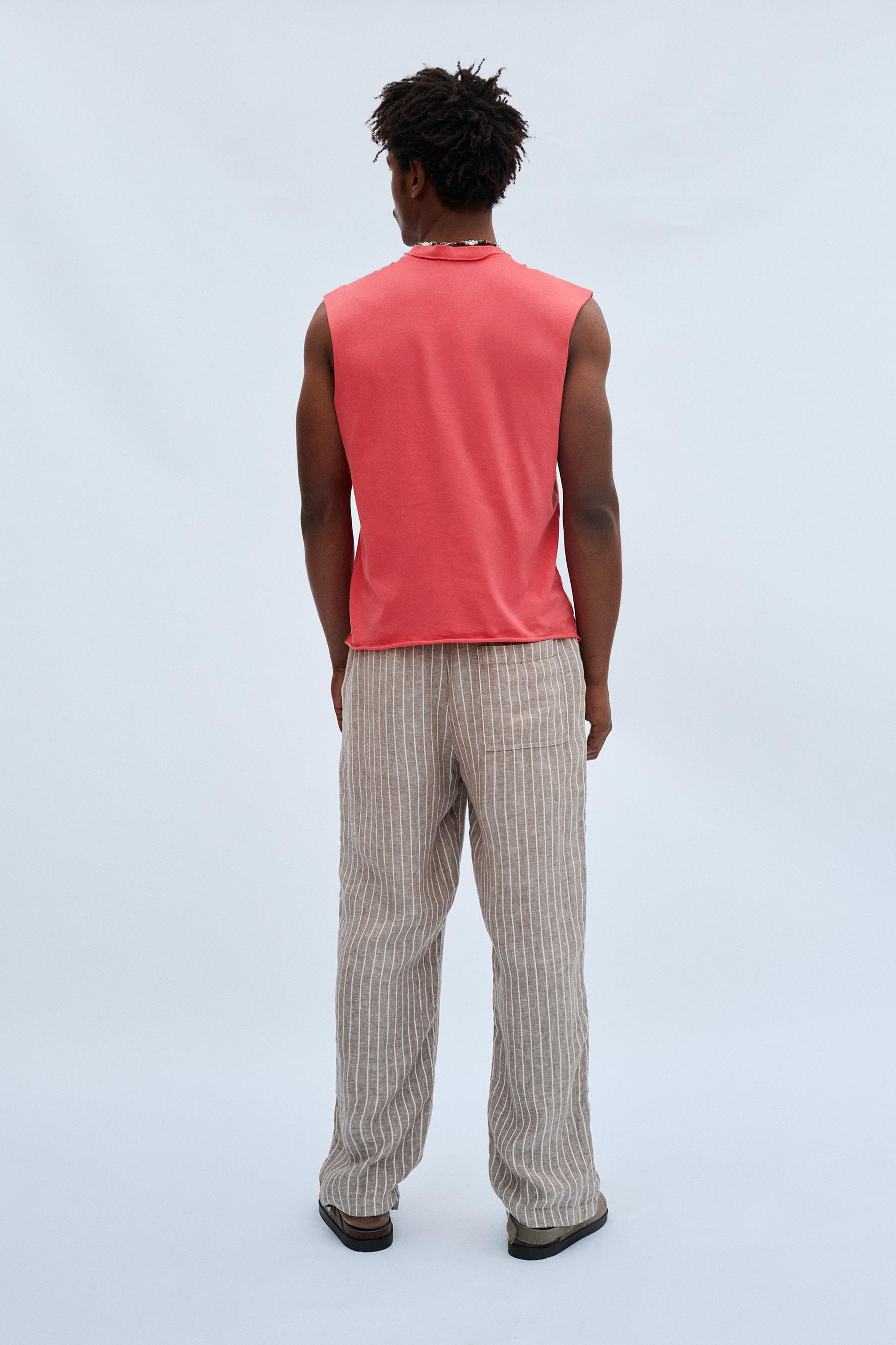 Boxy Ibiza vest top — Salmon pink