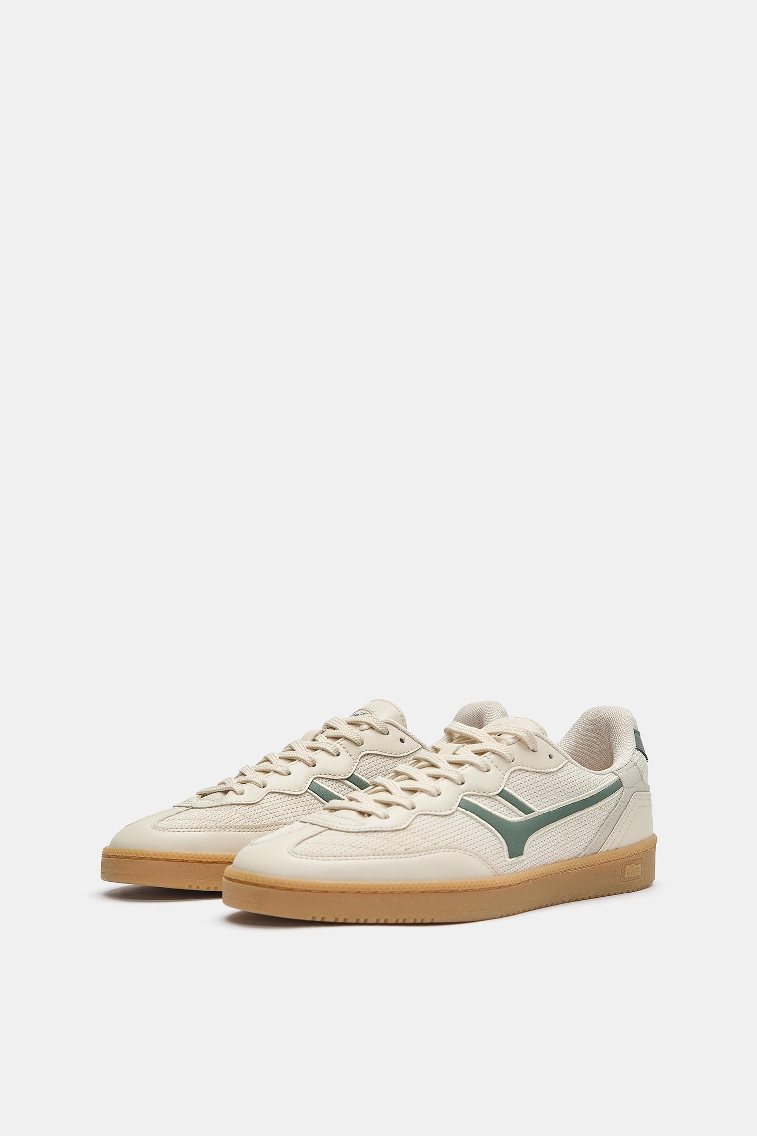 Retro fabric trainers — Ecru