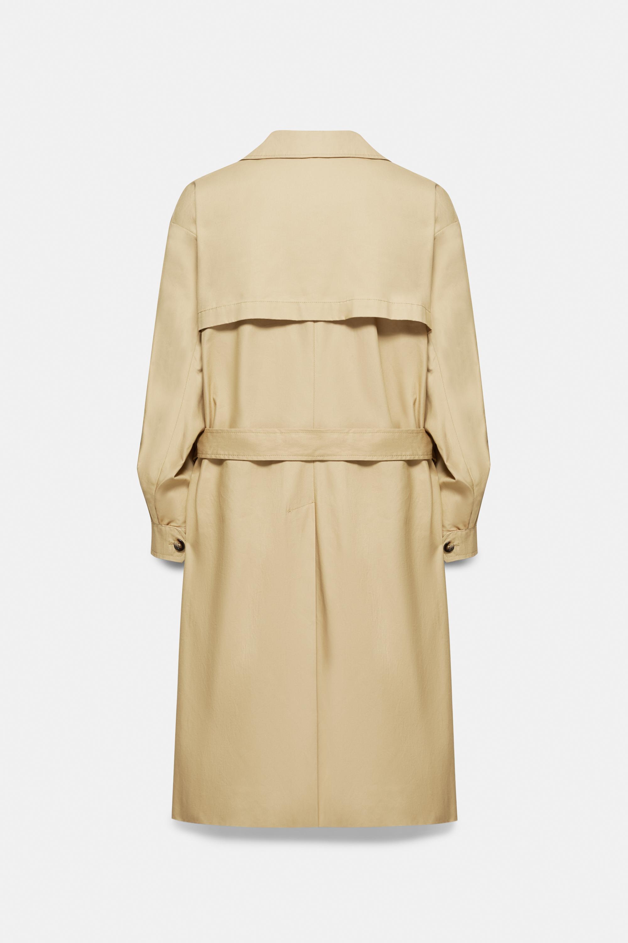 Long belted trench coat — Sand
