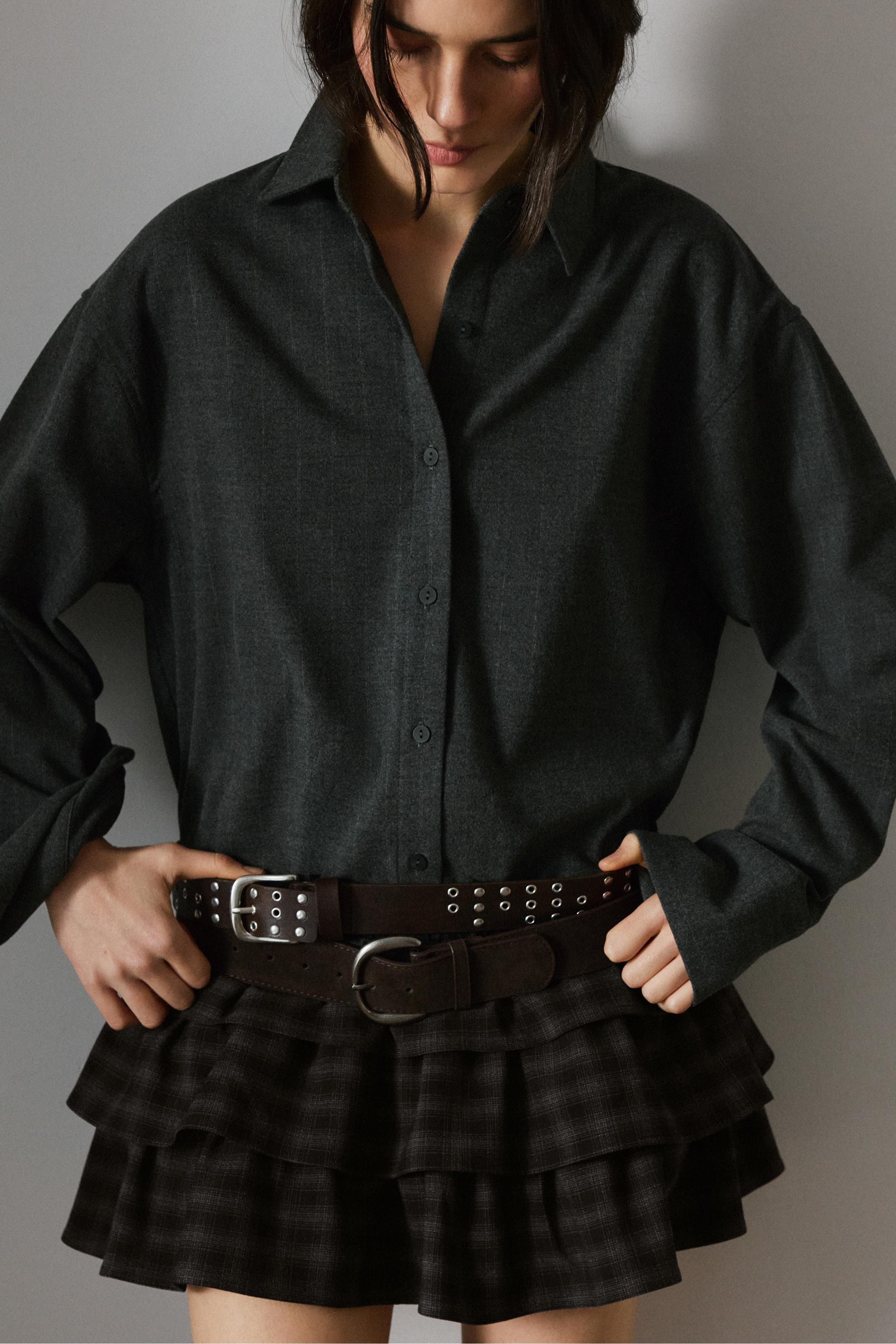 Gonna Pantalone A Quadri Con Volant