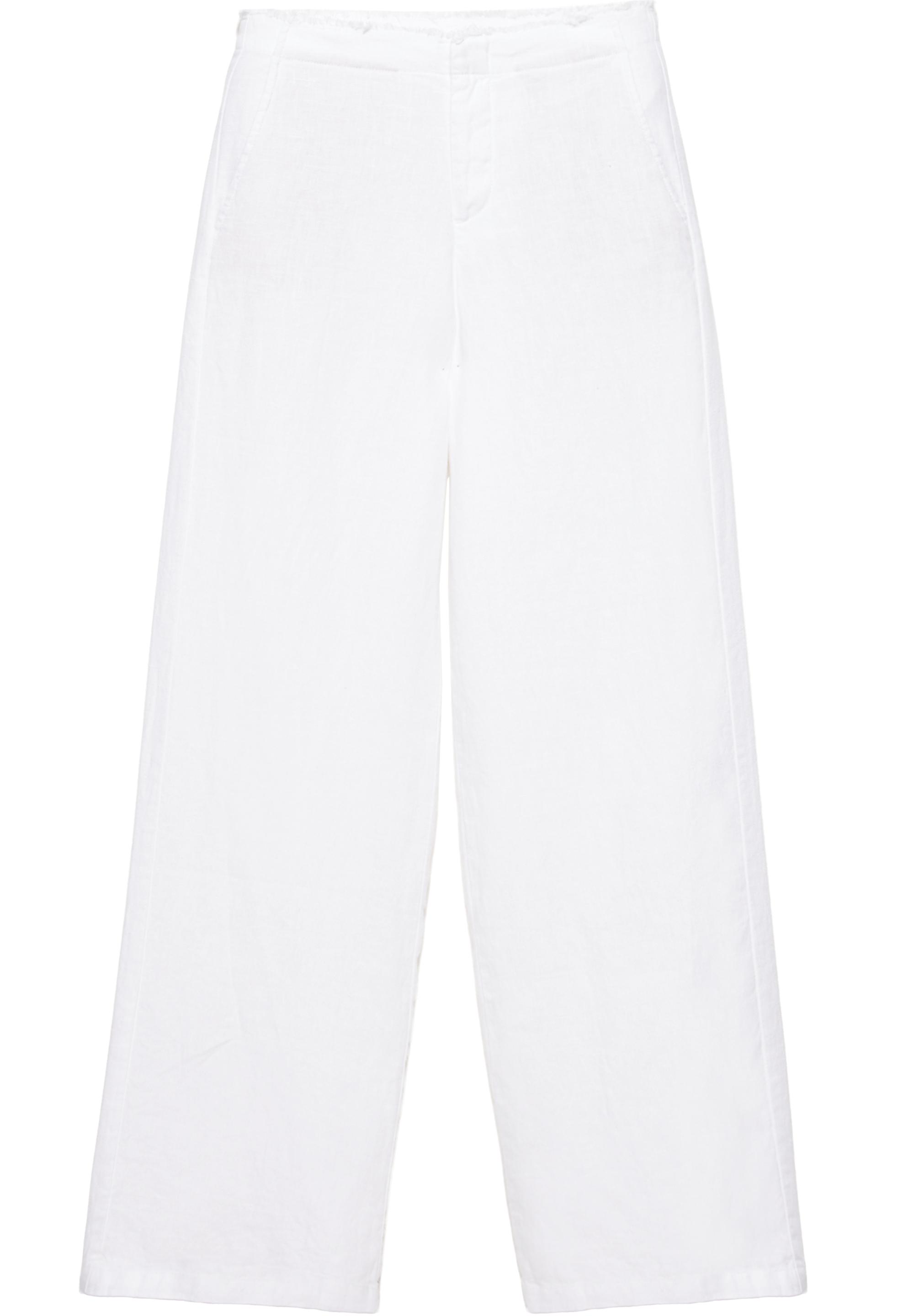100% linen trousers — White