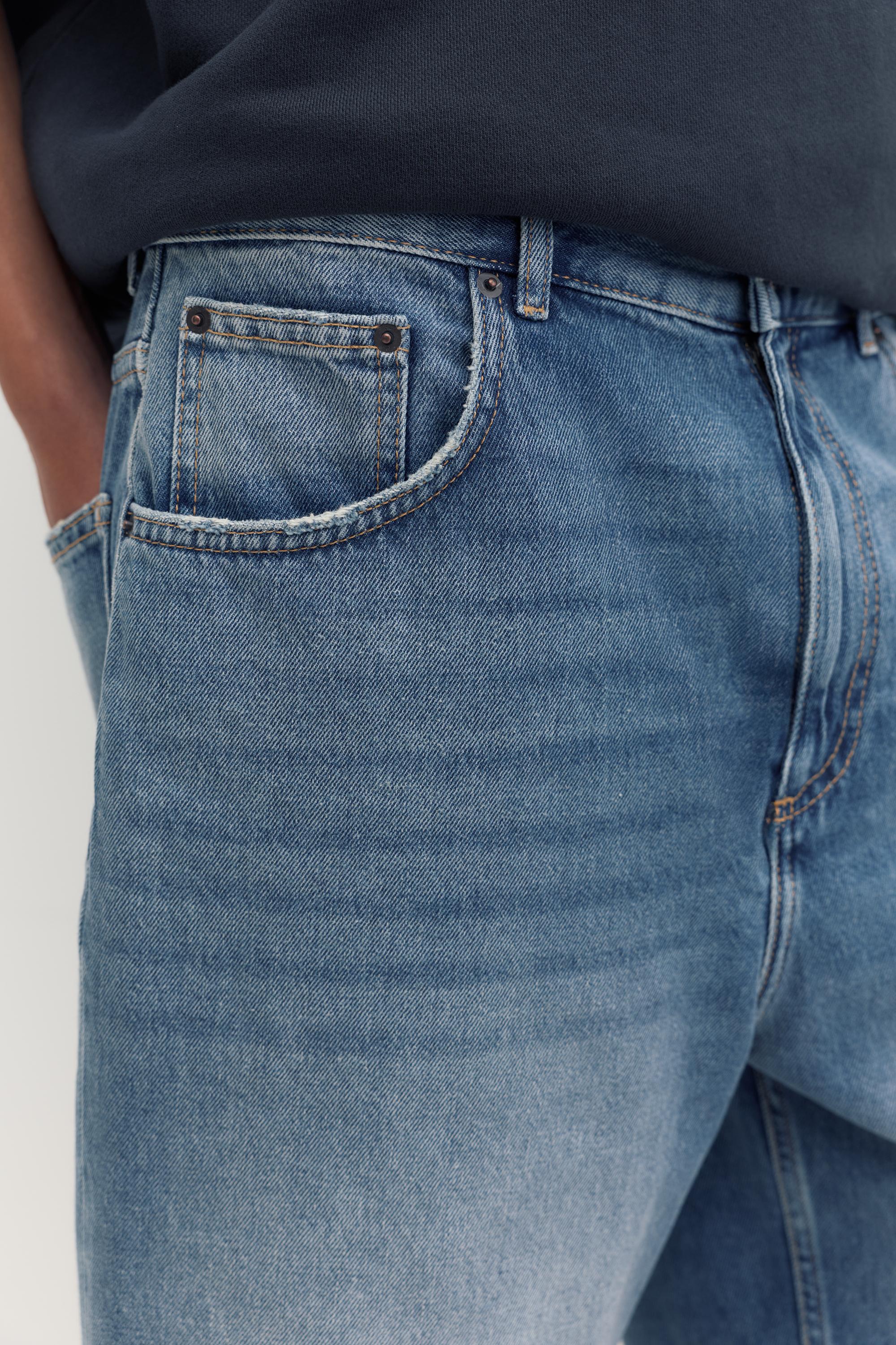 Baggy denim Bermuda shorts — Medium blue