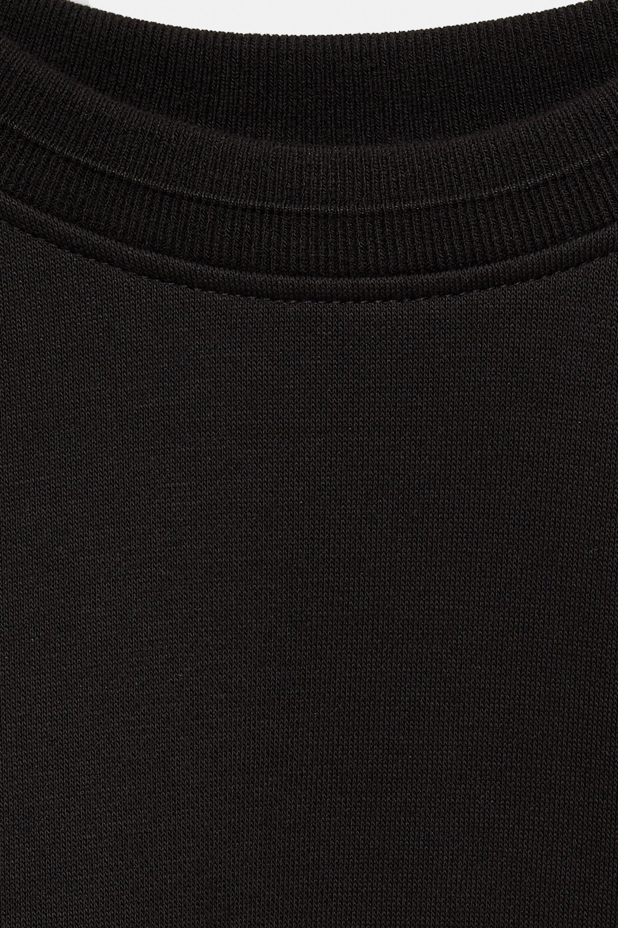 Relaxed fit round neck sweatshirt — Black