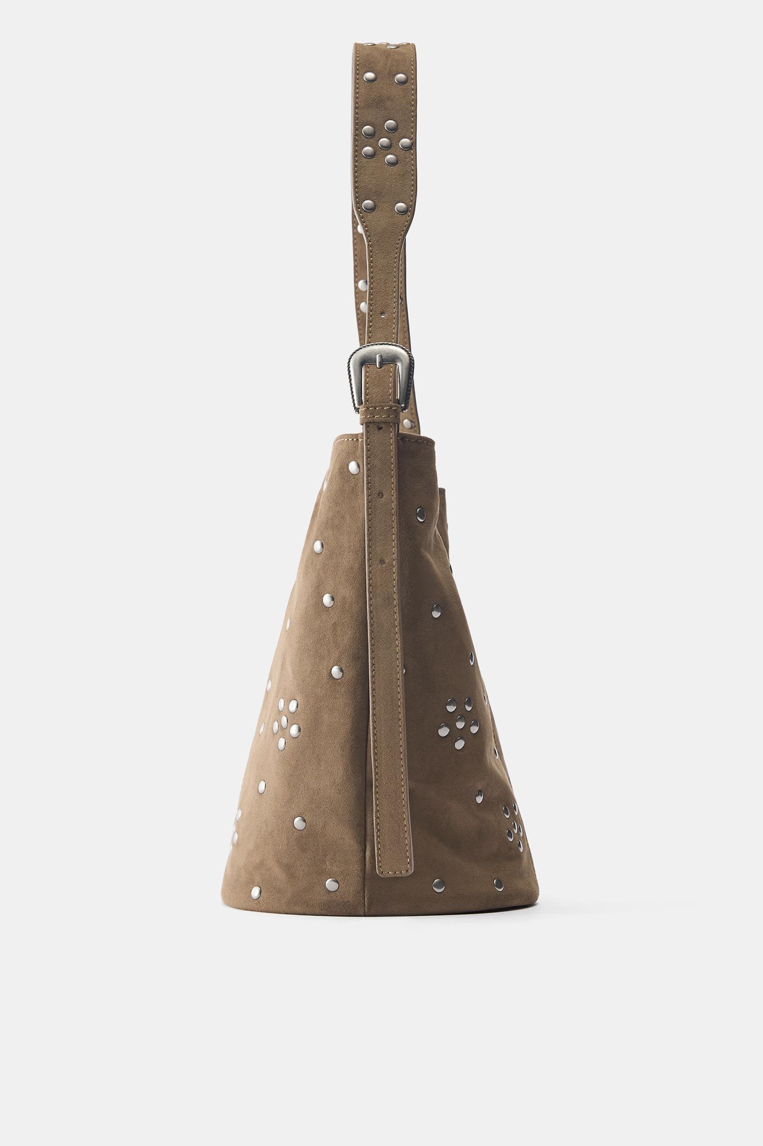 Zımba detaylı shopper çanta - Görsel 17