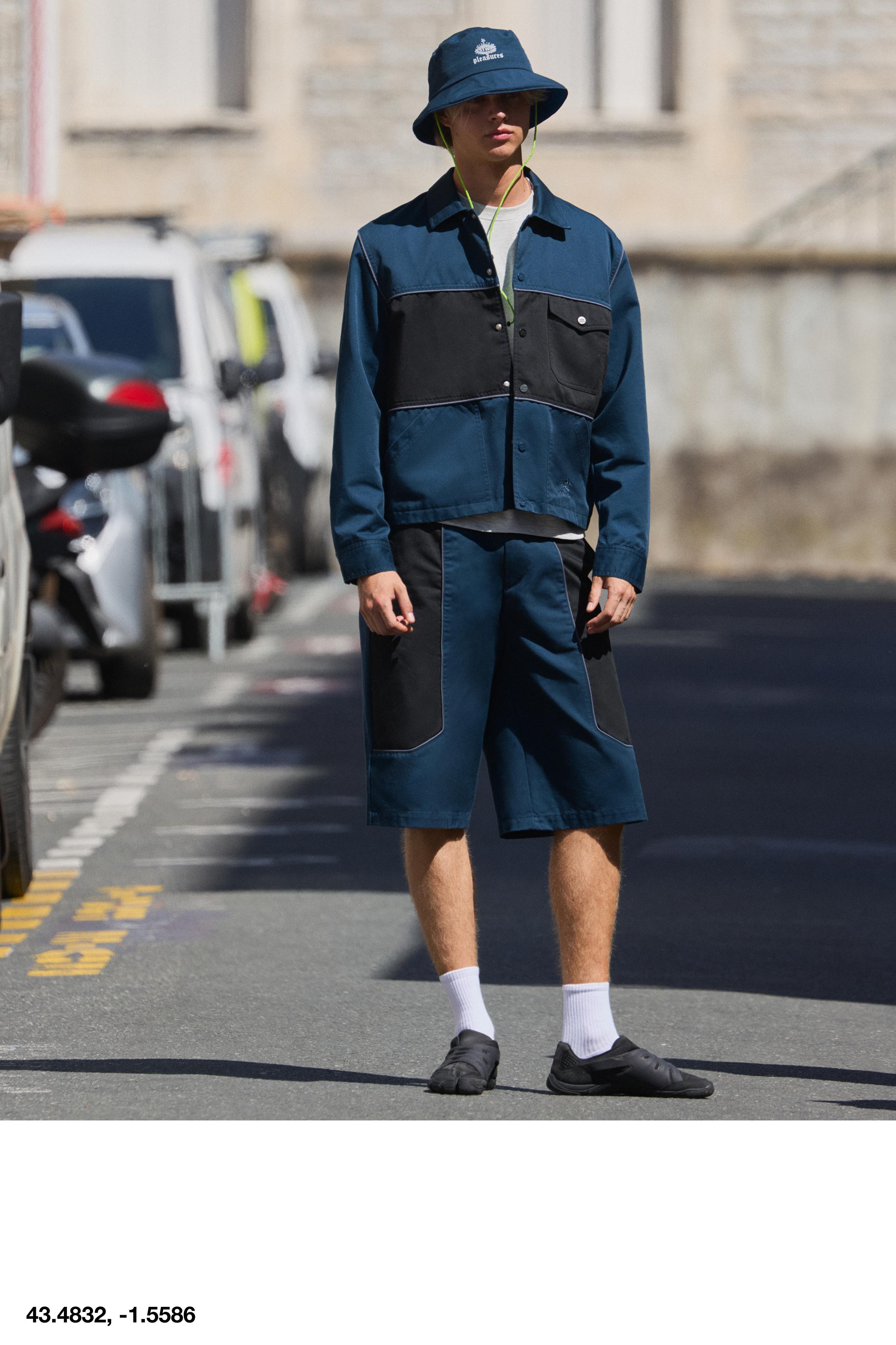 Pleasures x STWD panelled jacket — Dark navy