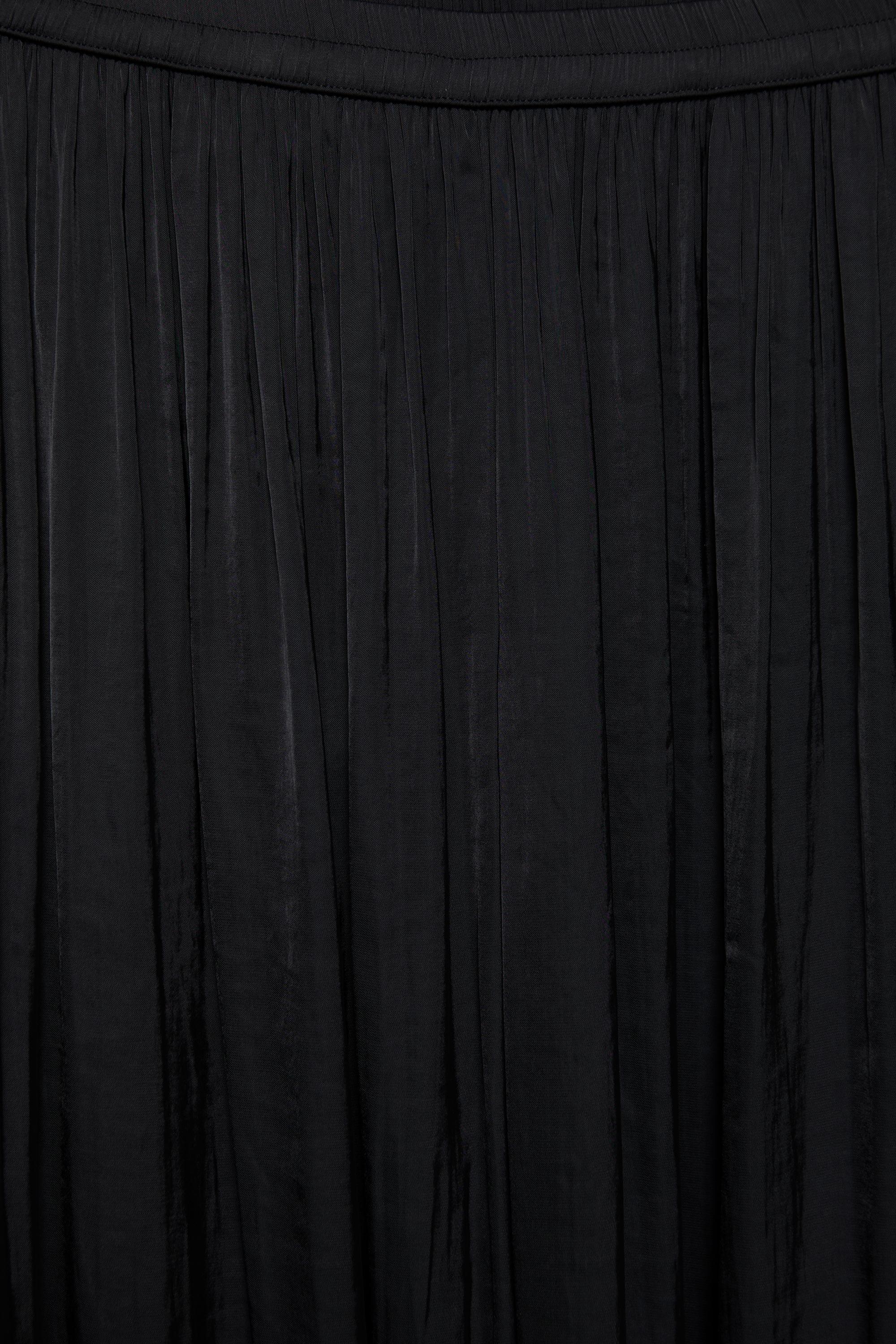 Satin wide-leg trousers — Black