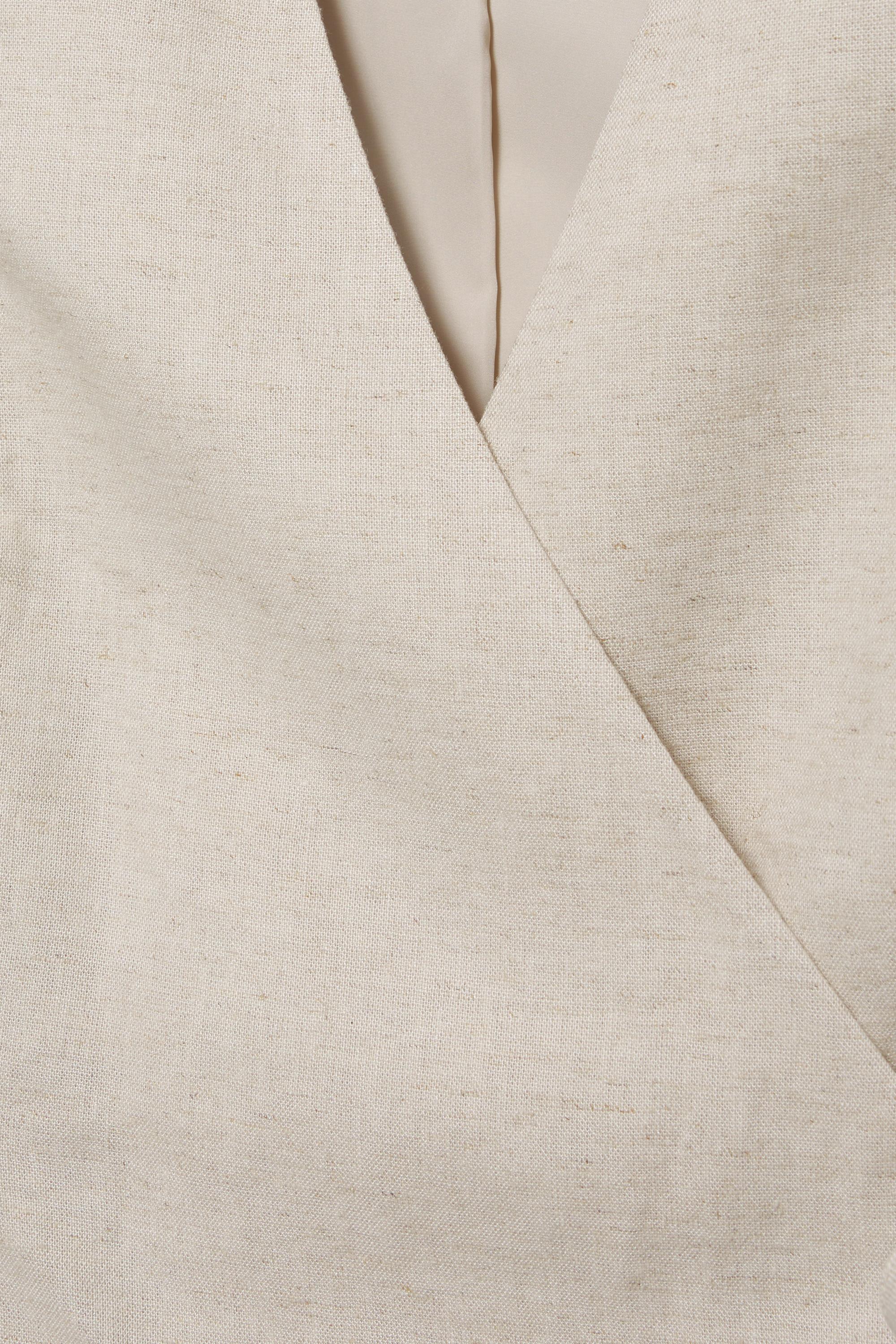 Rustic linen-blend waistcoat — Beige