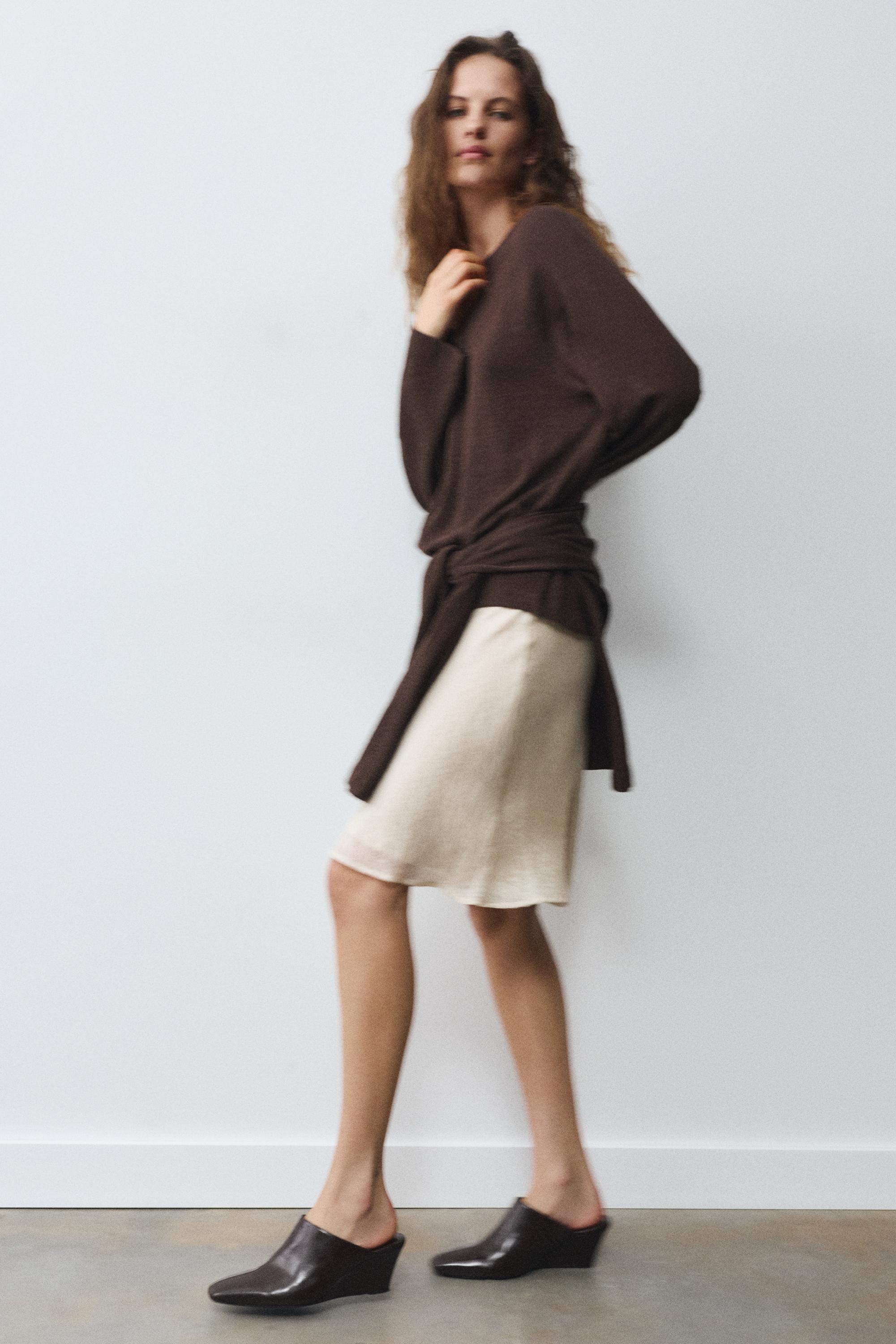 Long sleeve raglan T-shirt — Brown