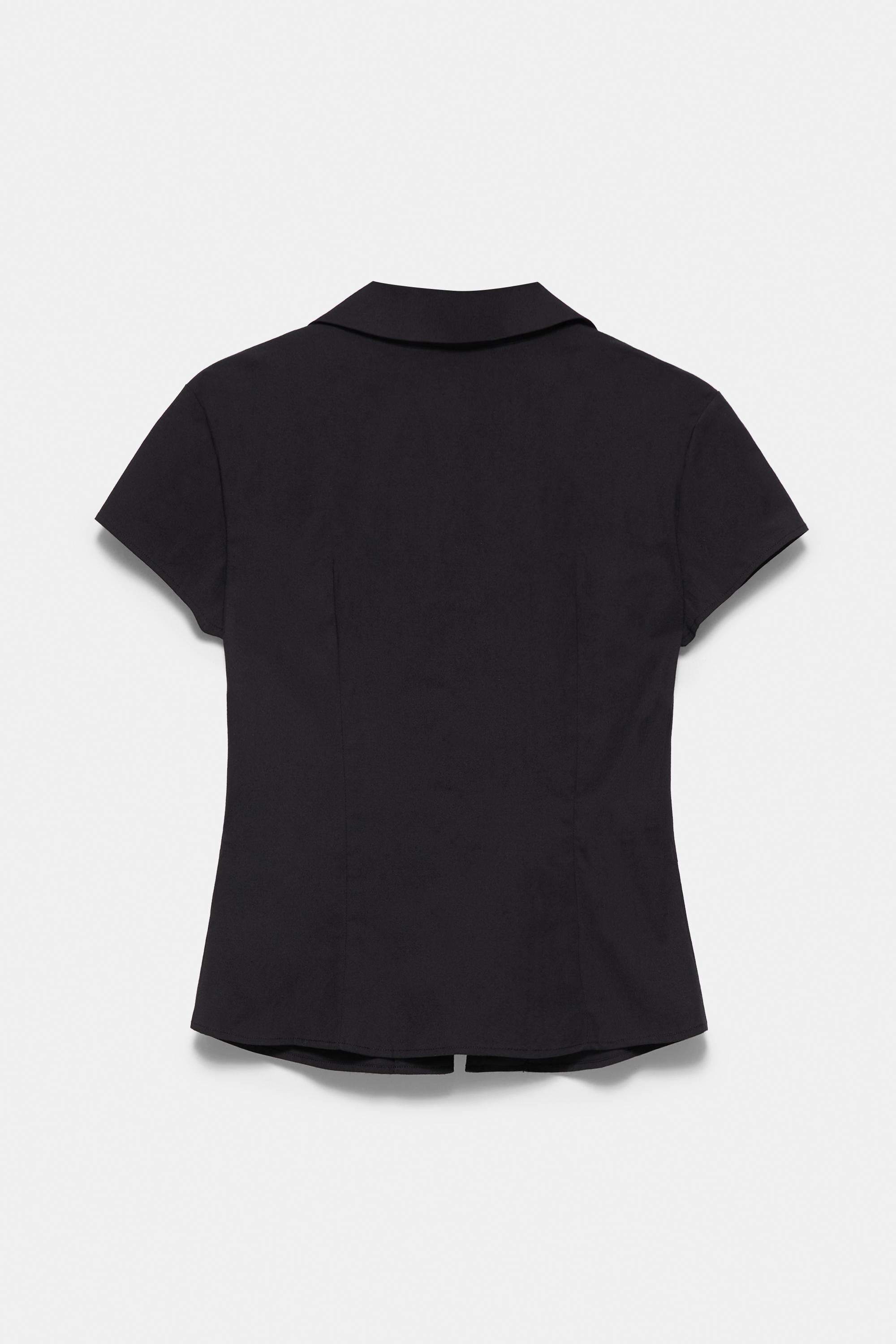 Short sleeve shirt with toggles — Black
