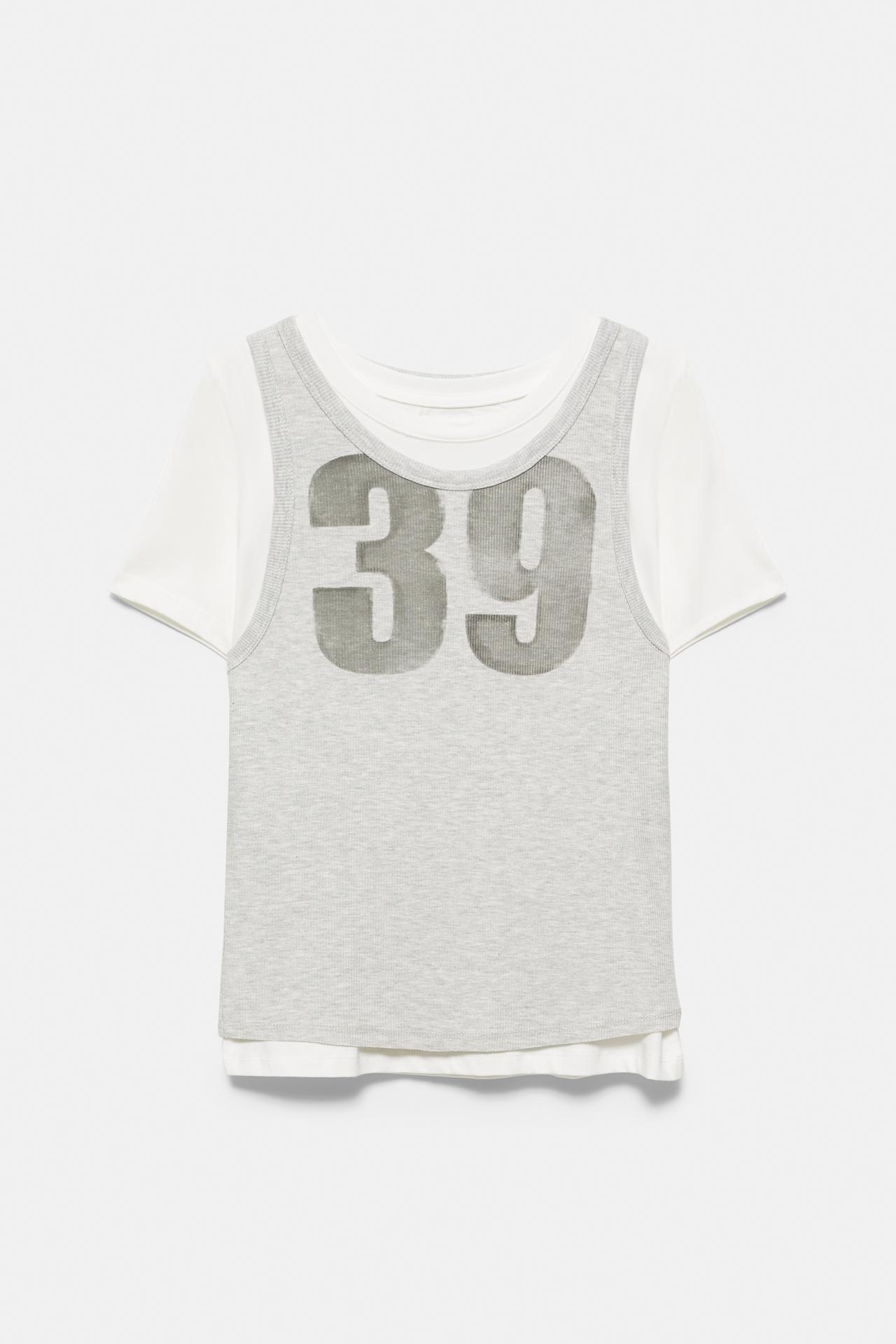 Double graphic T-shirt — Grey