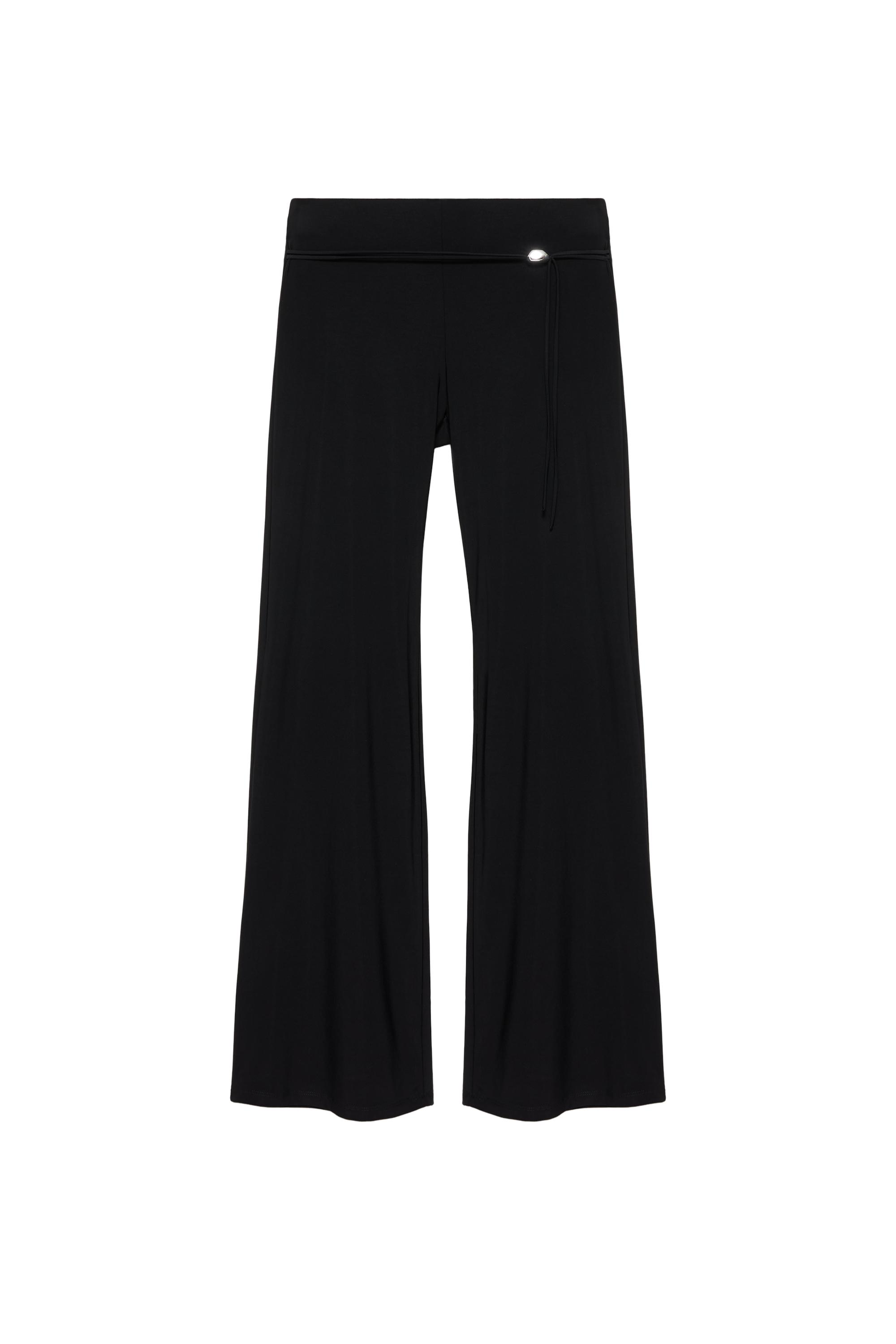 Pull&Bear Siyah çan pantolon görsel 2