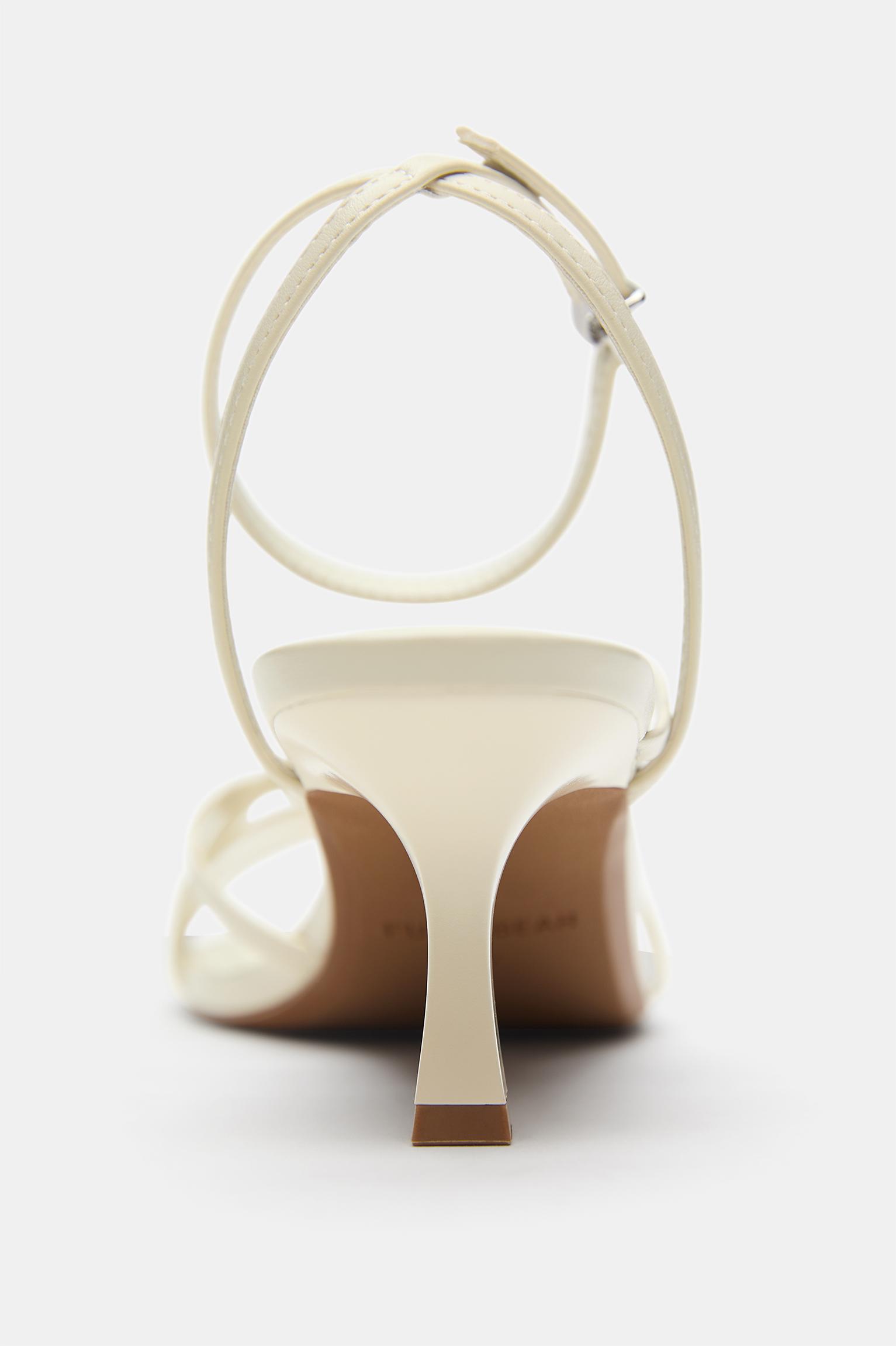 Strappy high-heel sandals — Ecru