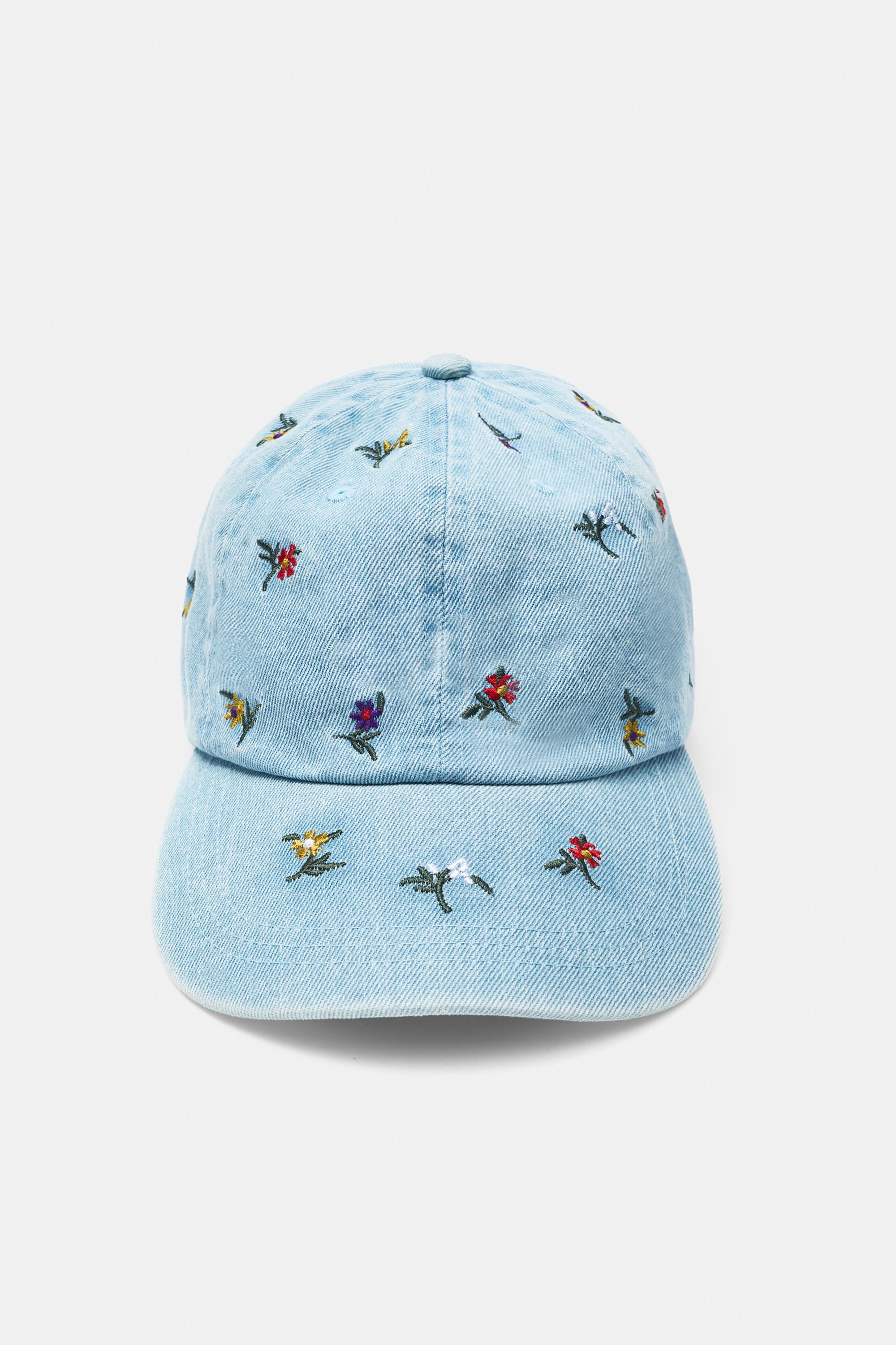 Cappello Con Fiori Ricamati