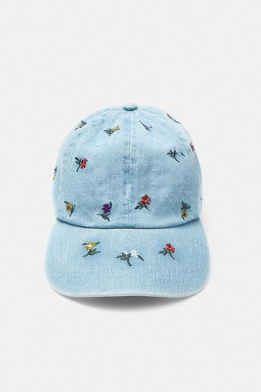 Embroidered floral cap — Black 1