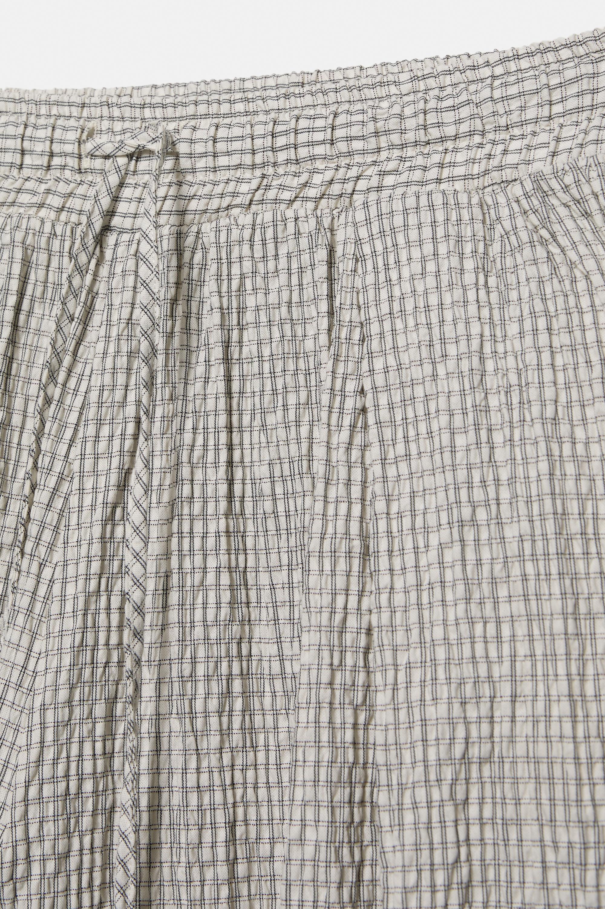 Kareli şalvar pantolon - Görsel 3