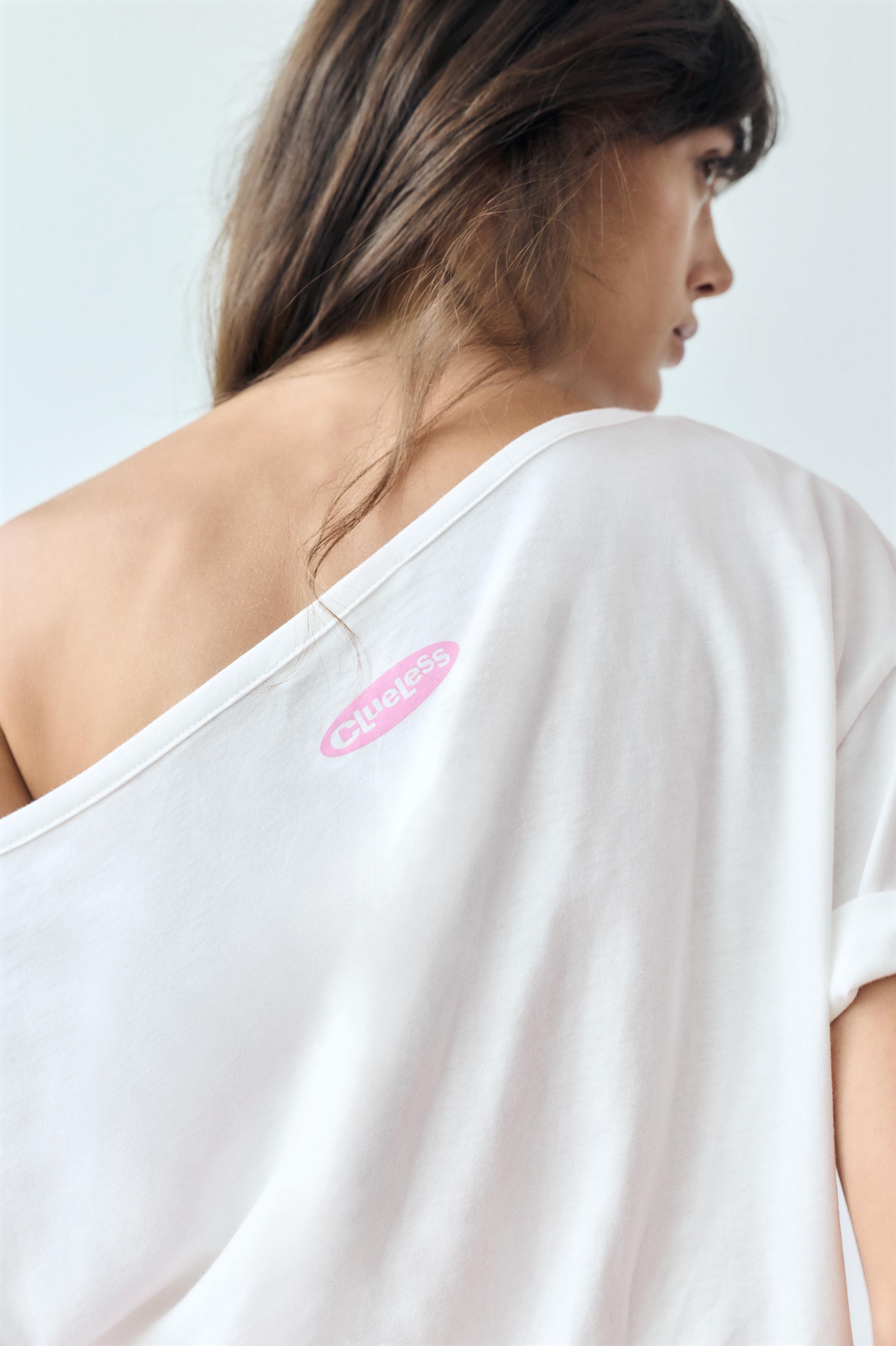 Clueless asymmetric T-shirt — White