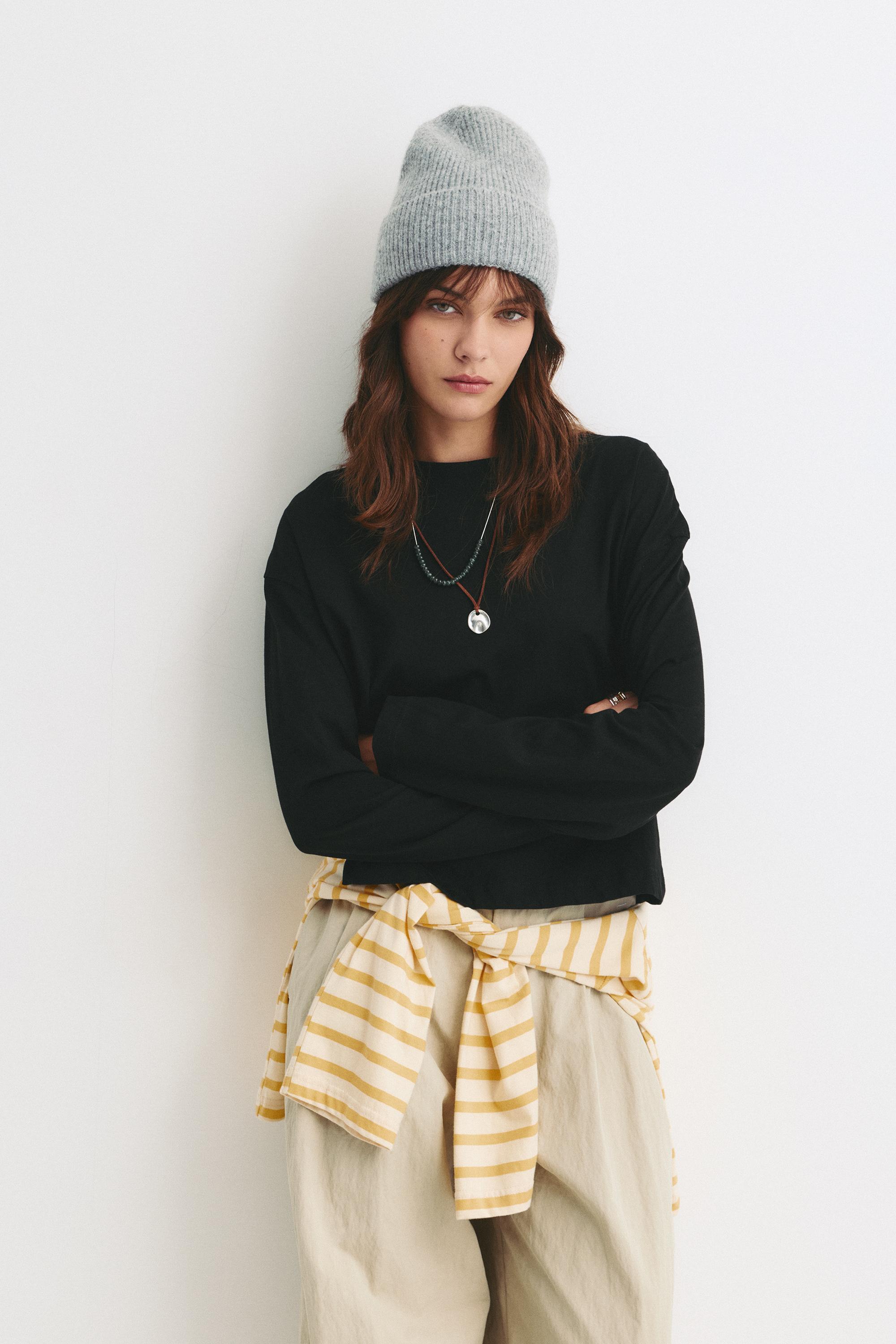 Uzun kollu boxy t-shirt - Görsel 35