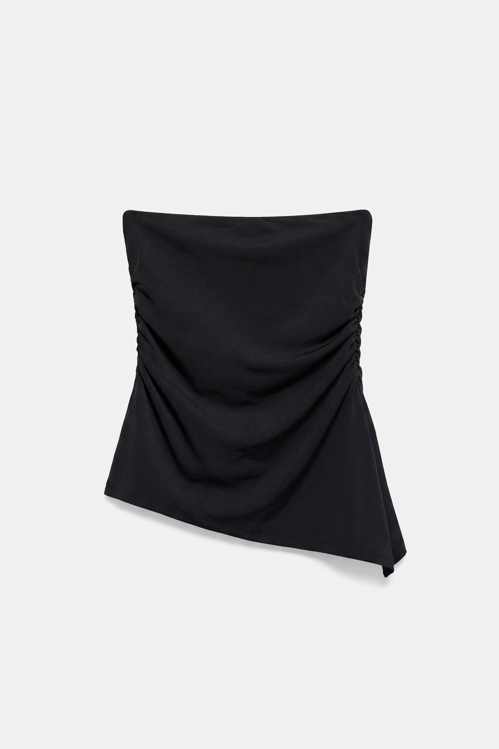 Asymmetric bandeau top — Black
