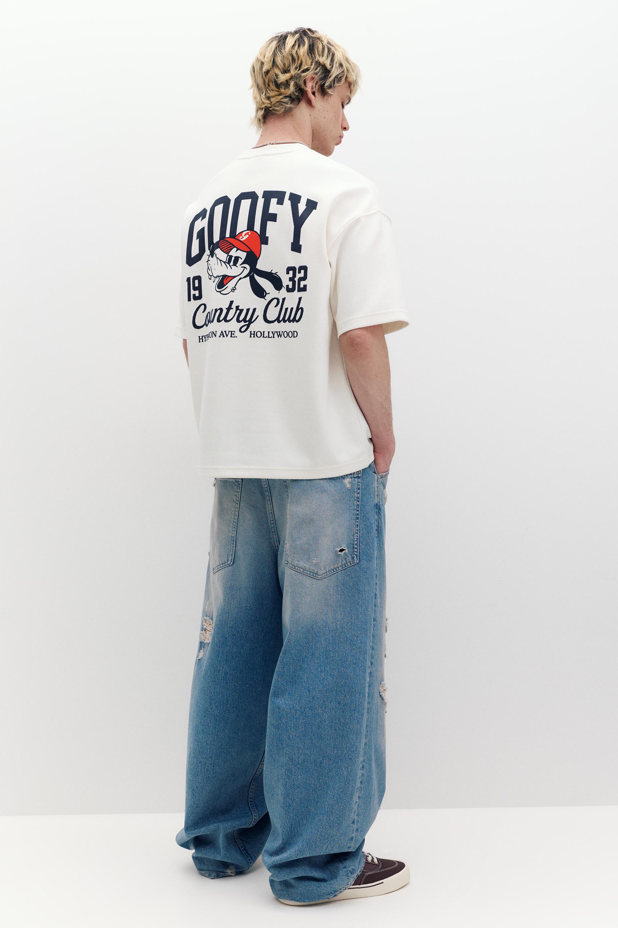 Goofy baskılı beyaz t-shirt - Görsel 12