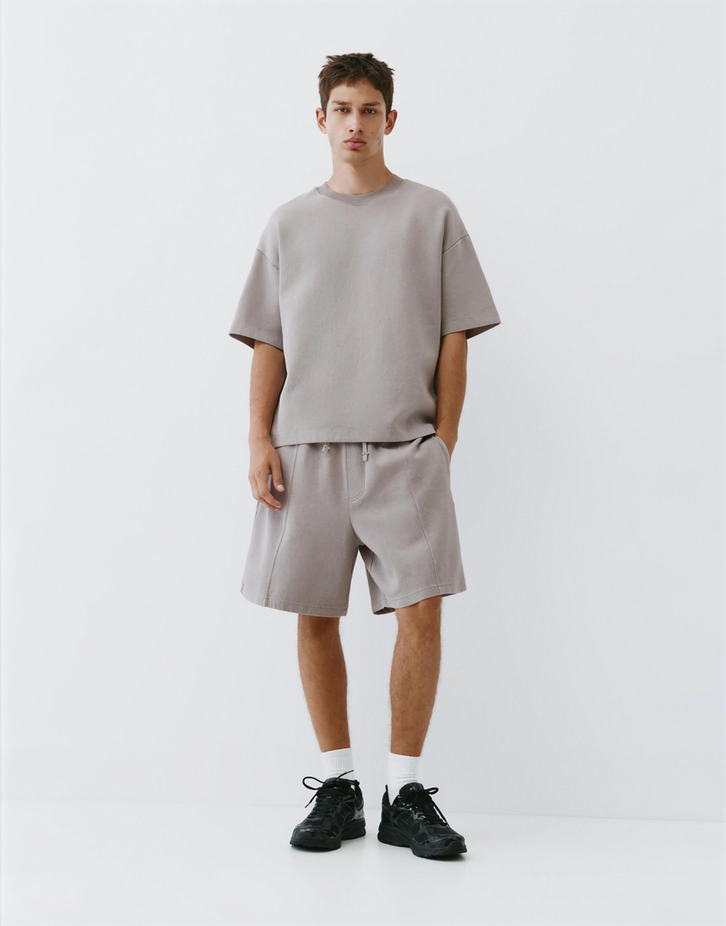 Interlock short sleeve sweatshirt — Grey marl
