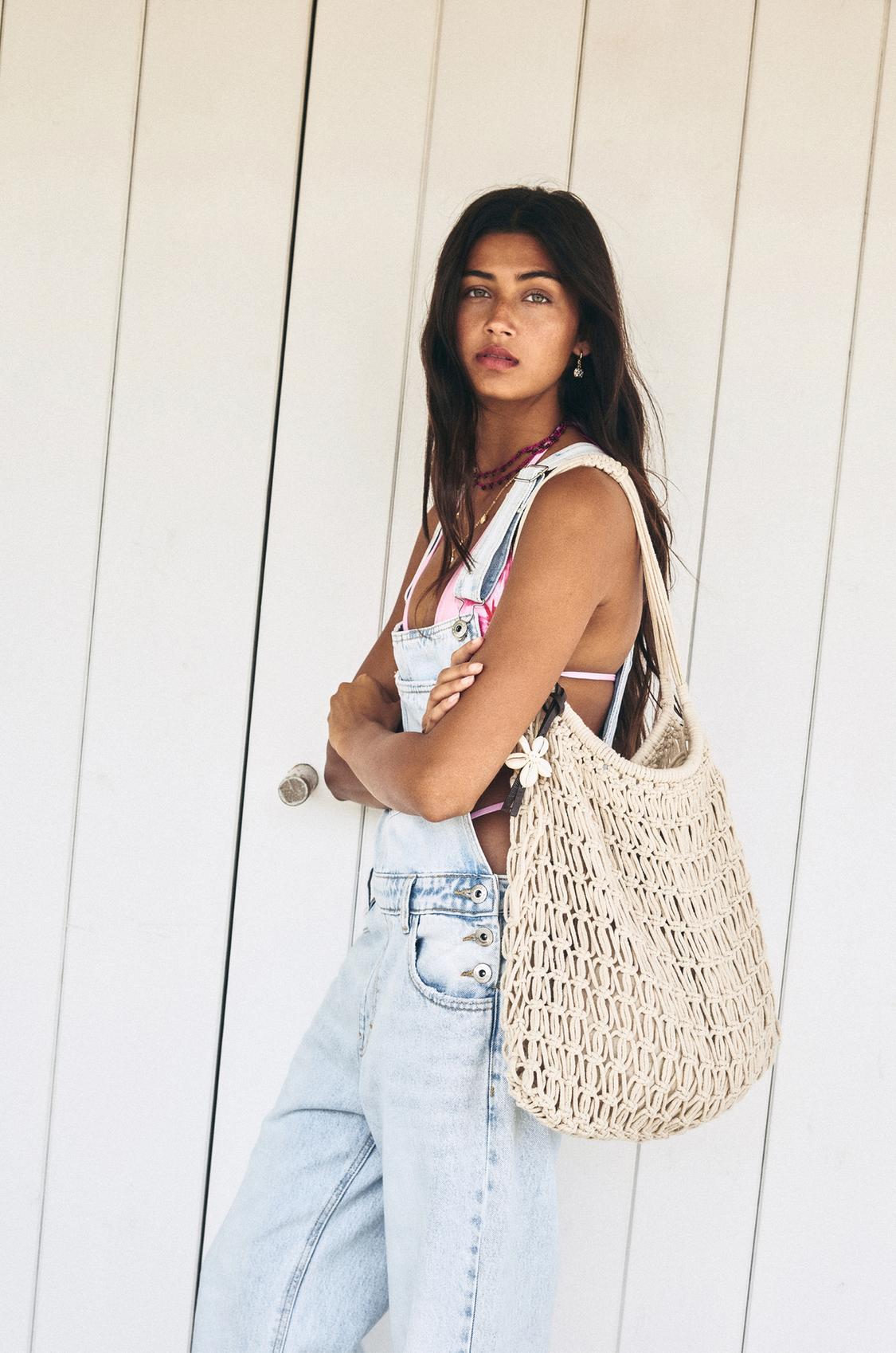 Bolso Crochet Pull Pull And Bear Bolsos Rafia Bolsa Bolso Mimbre
