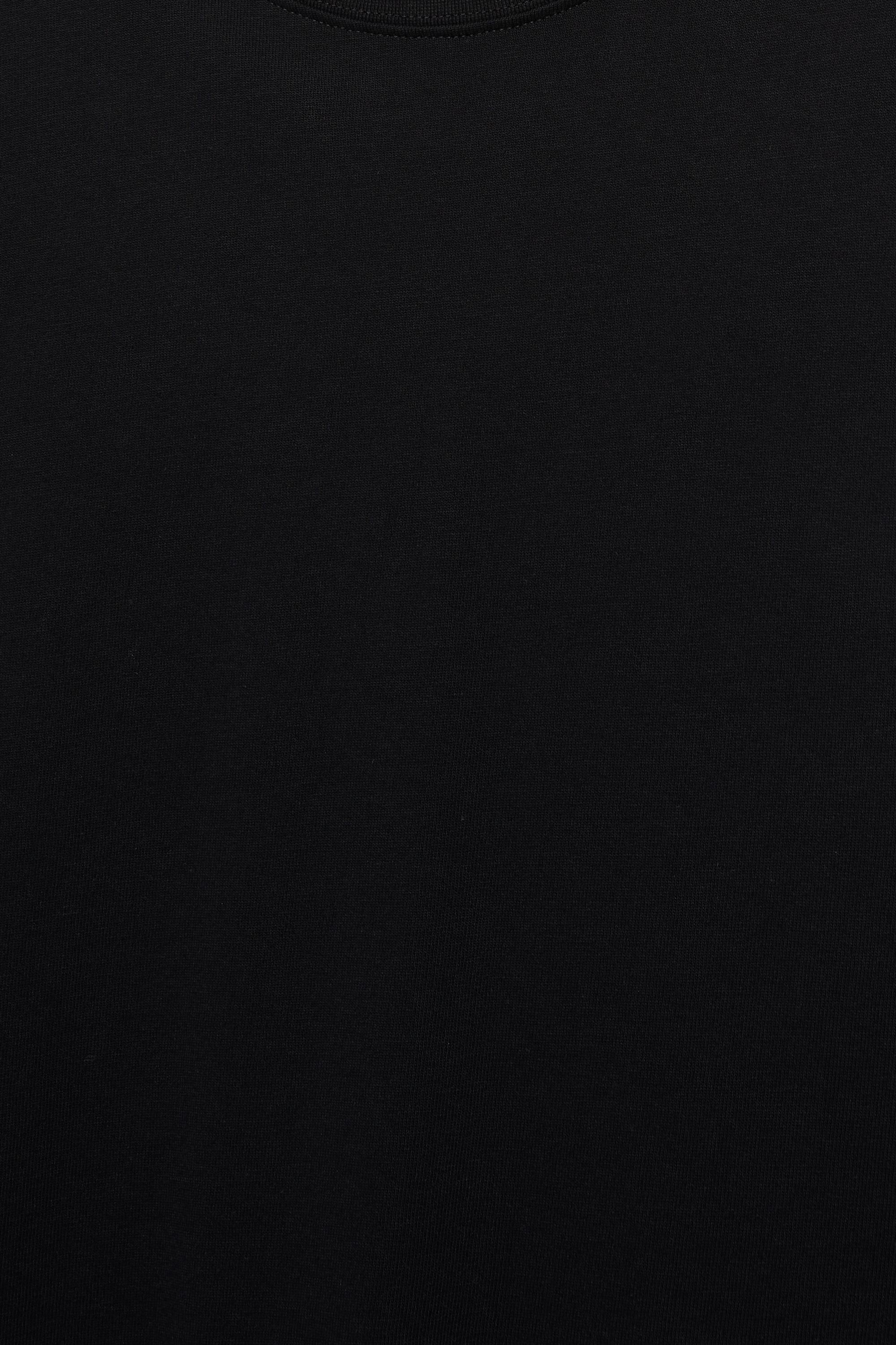 Cropped short sleeve T-shirt — Black