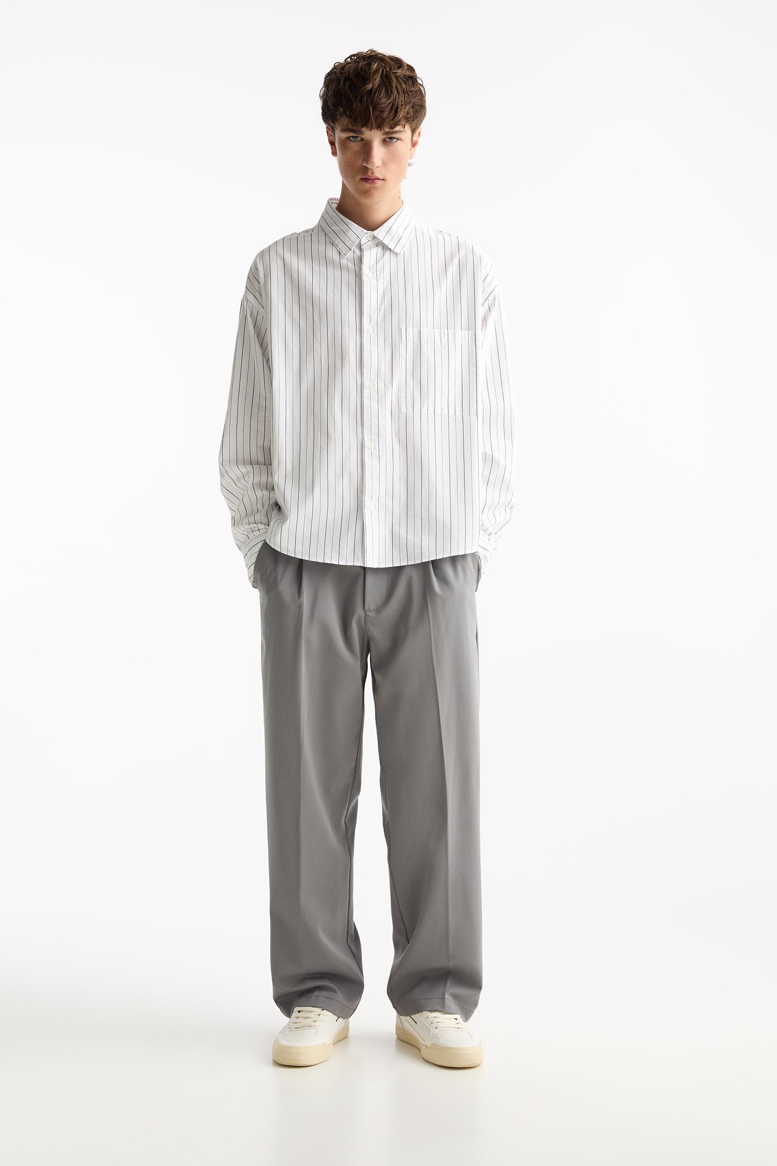 Wide-leg tailored trousers — Grey