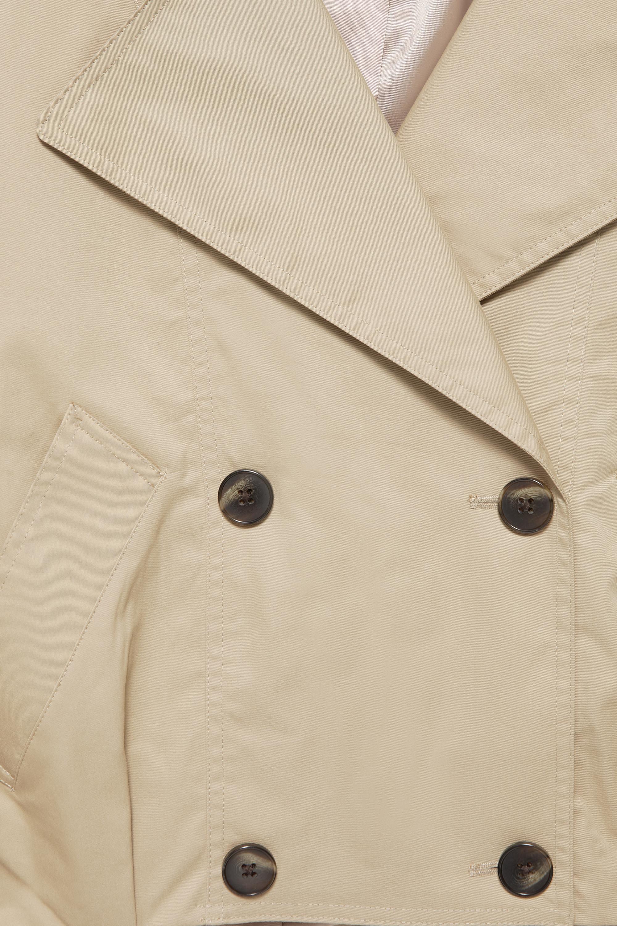 Balloon-fit short trench coat — Sand