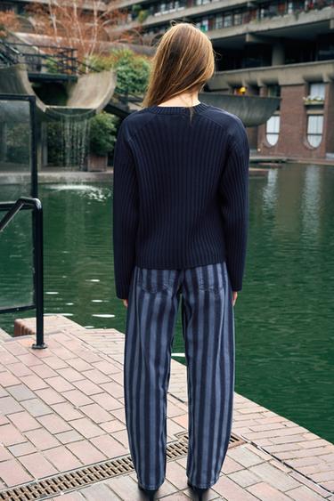 Striped barrel jeans — Dark blue 2