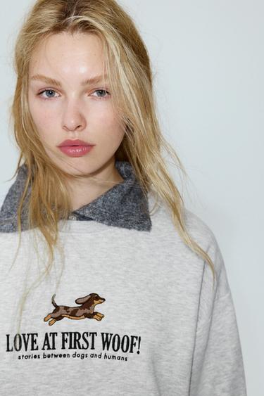 Dog graphic sweatshirt — Grey marl 3