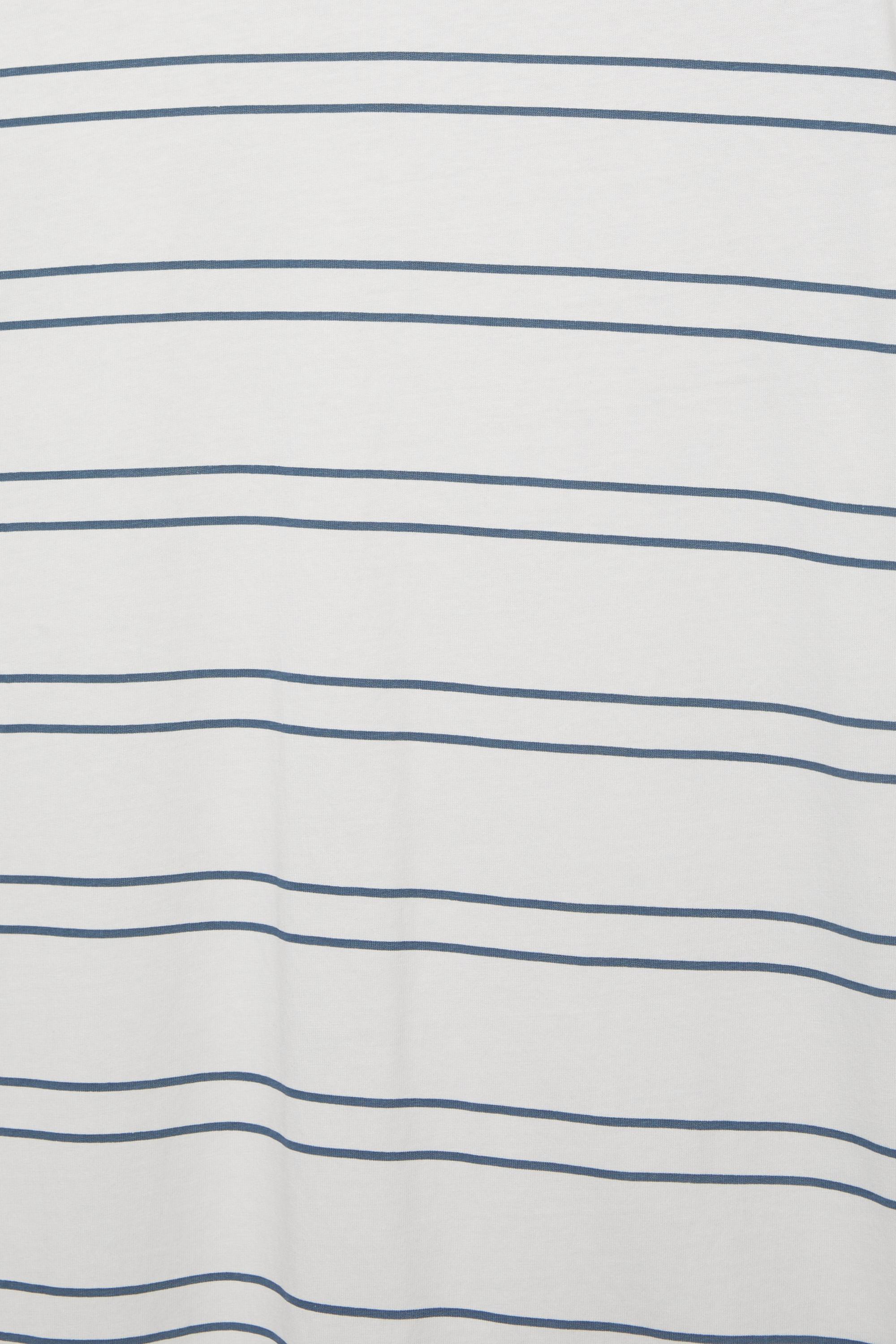 Basic short sleeve cotton T-shirt — Blue/White
