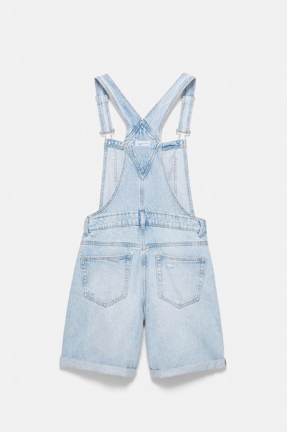 Kısa denim tulum