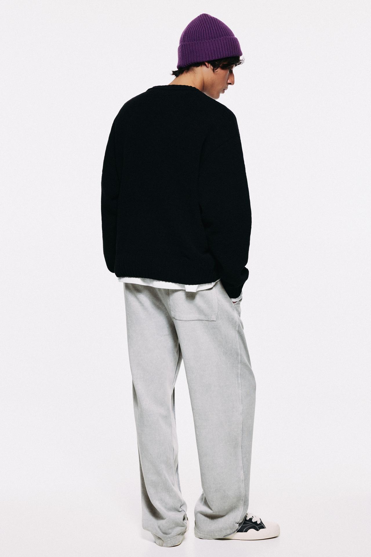 Washed-effect jogger trousers — Anthracite grey