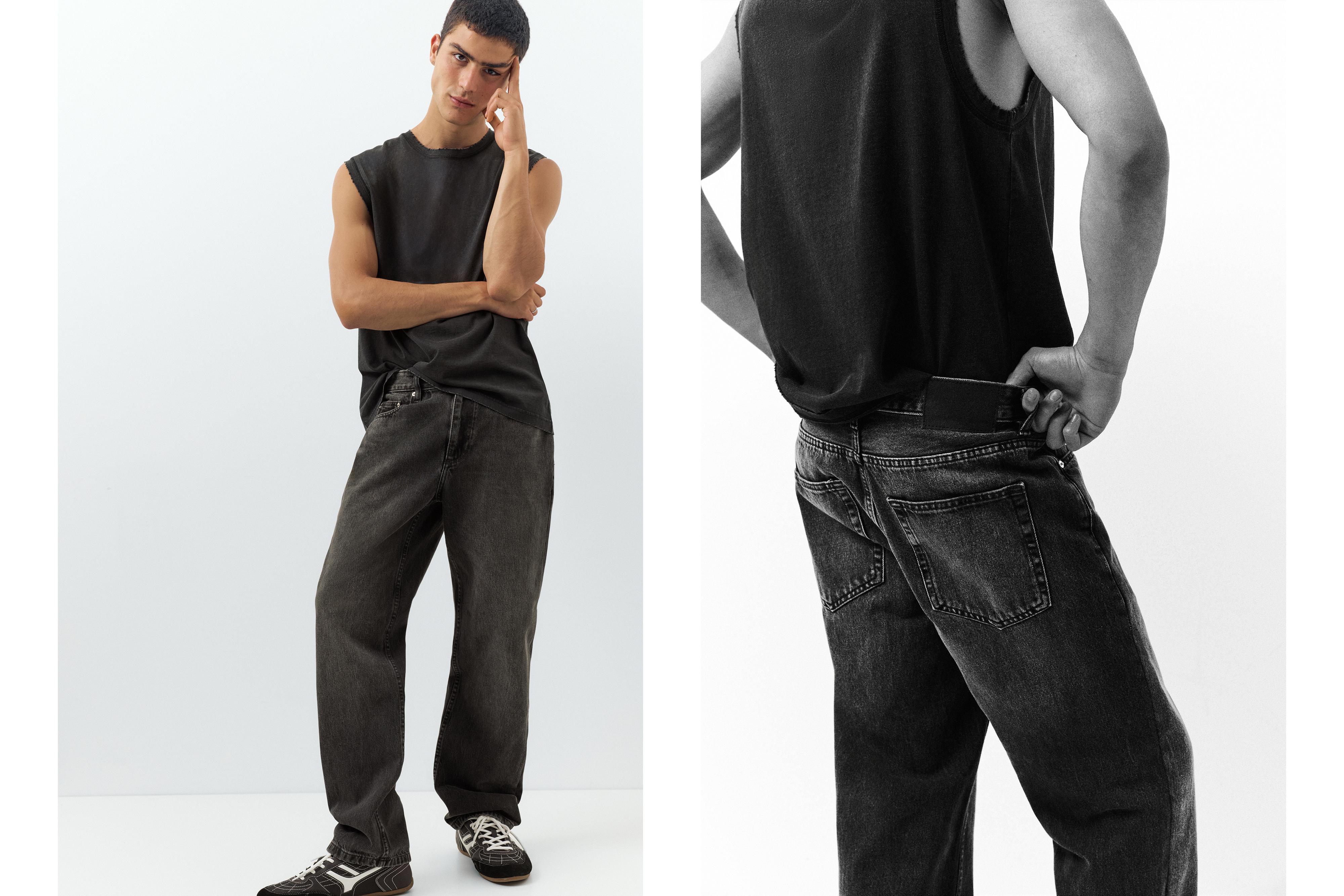 Straight-leg jeans — Black