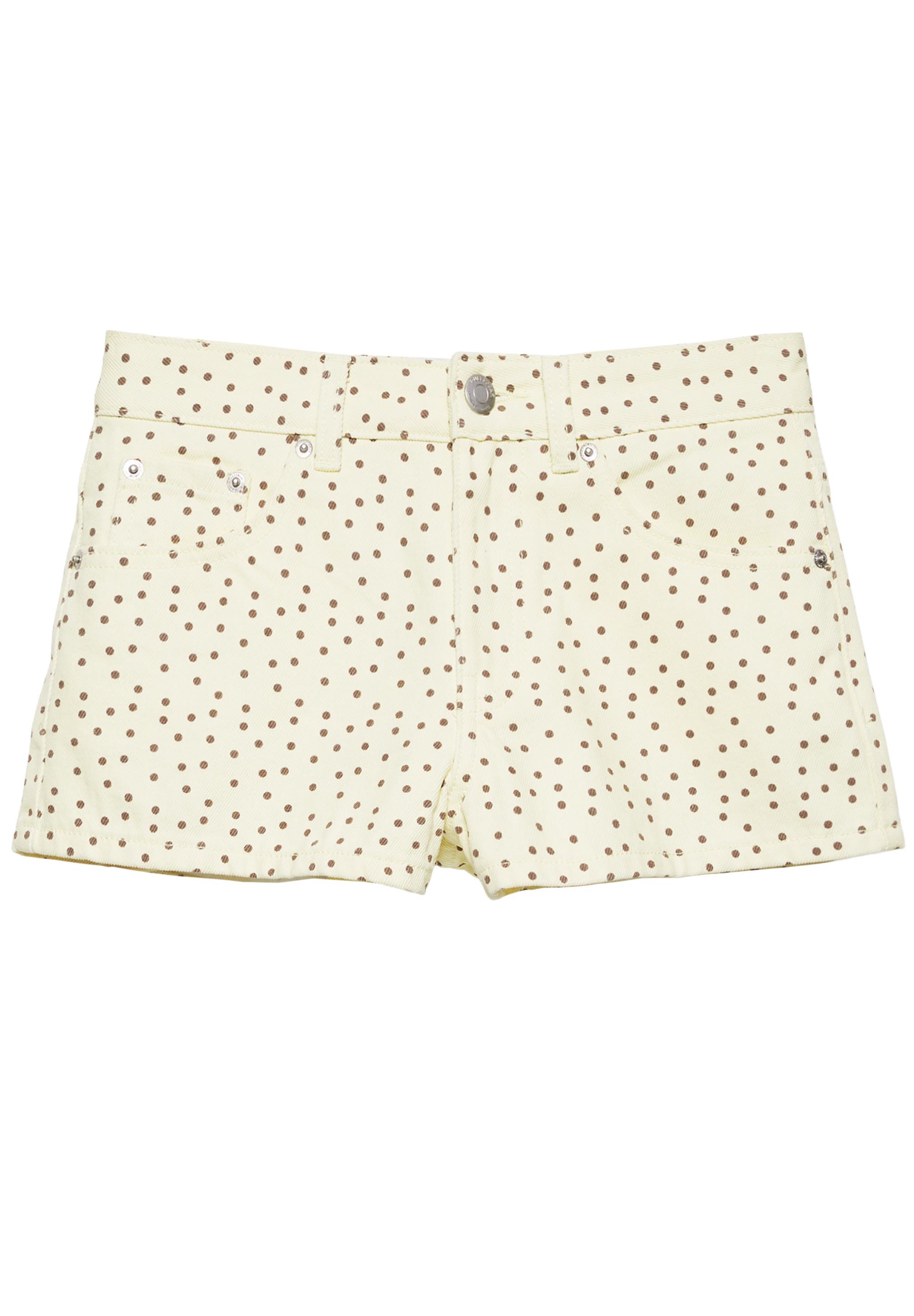 Mini polka dot shorts — Pale yellow